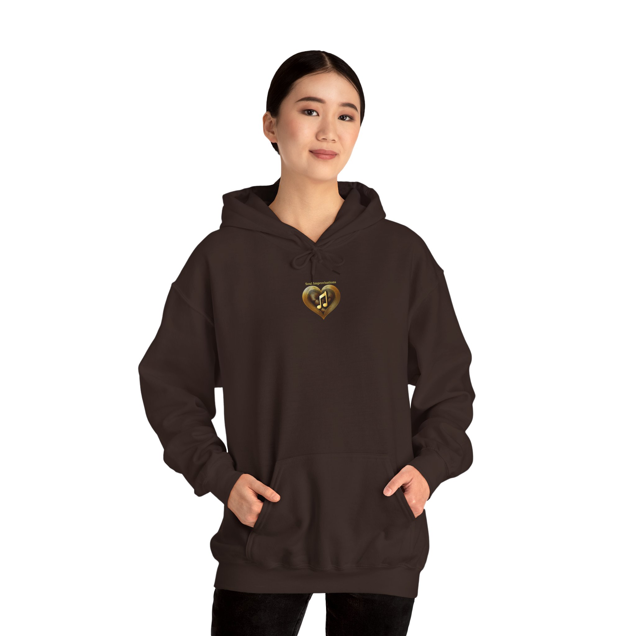 Gold Musical Heart Unisex Heavy Blend™ Pullover Hooded Sweatshirt - Image 9