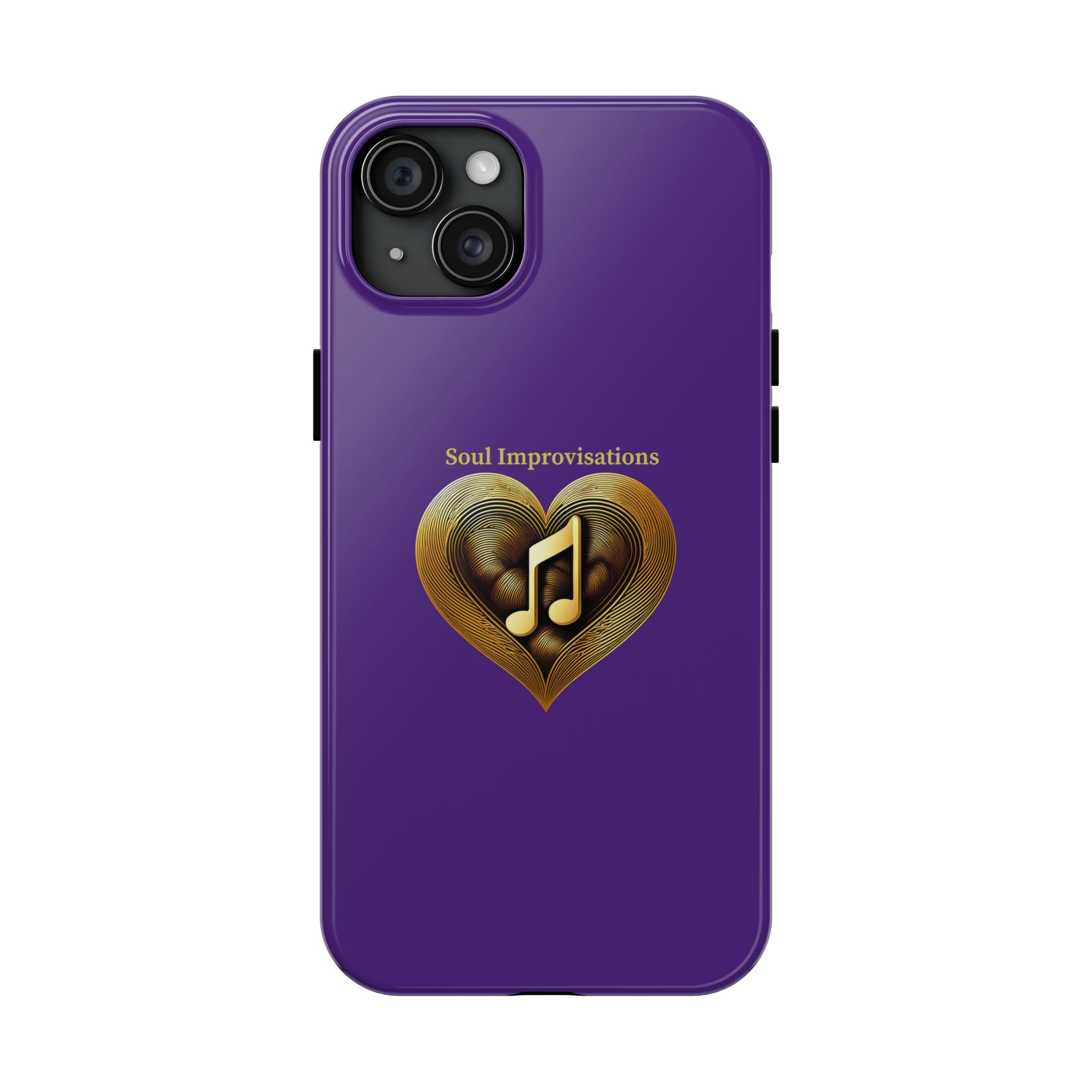 Gold Musical Heart Tough Phone Case - Purple - Image 72