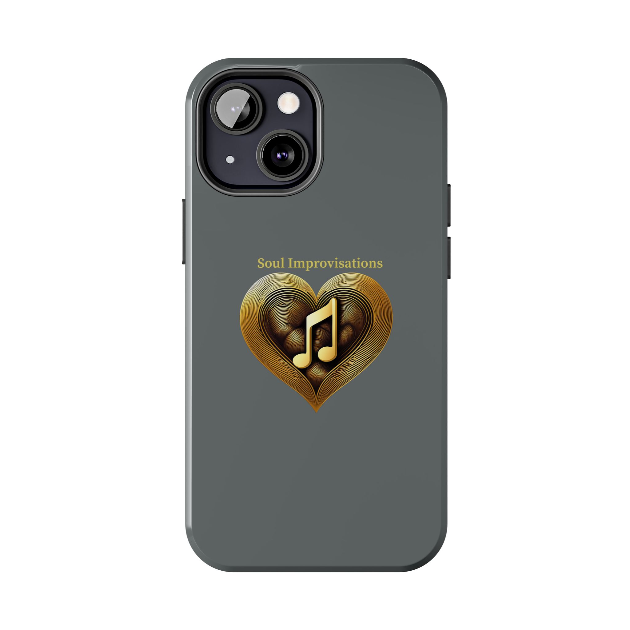 Gold Musical Heart Tough Phone Case - Grey - Image 49