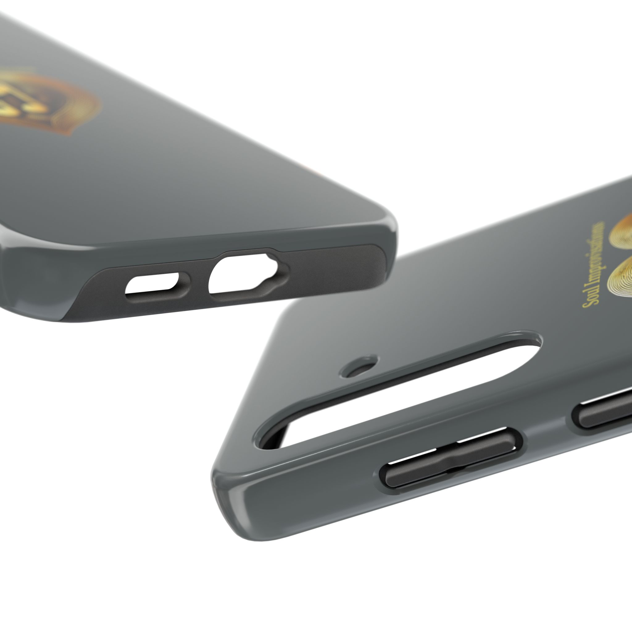 Gold Musical Heart Tough Phone Case - Grey - Image 82