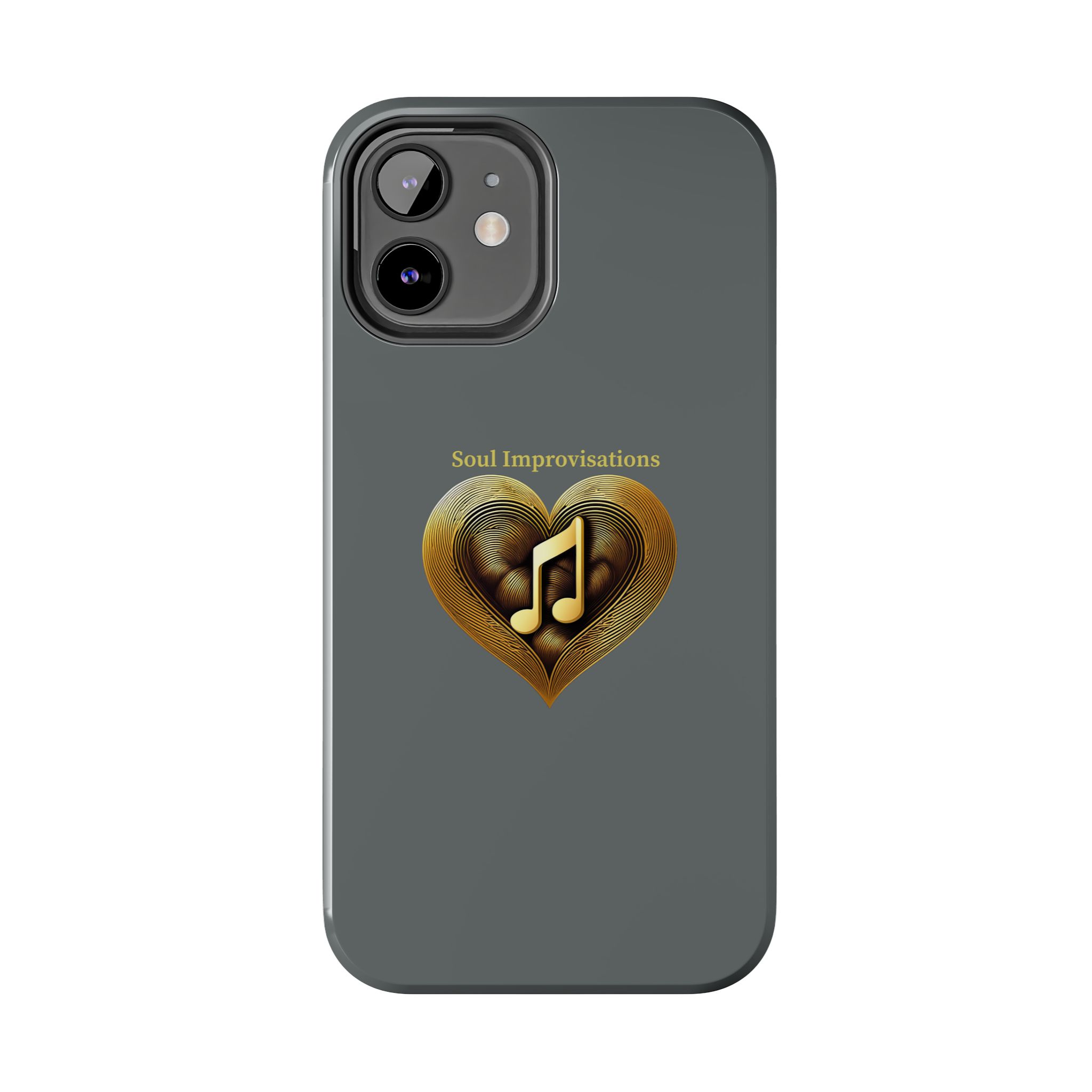 Gold Musical Heart Tough Phone Case - Grey - Image 29