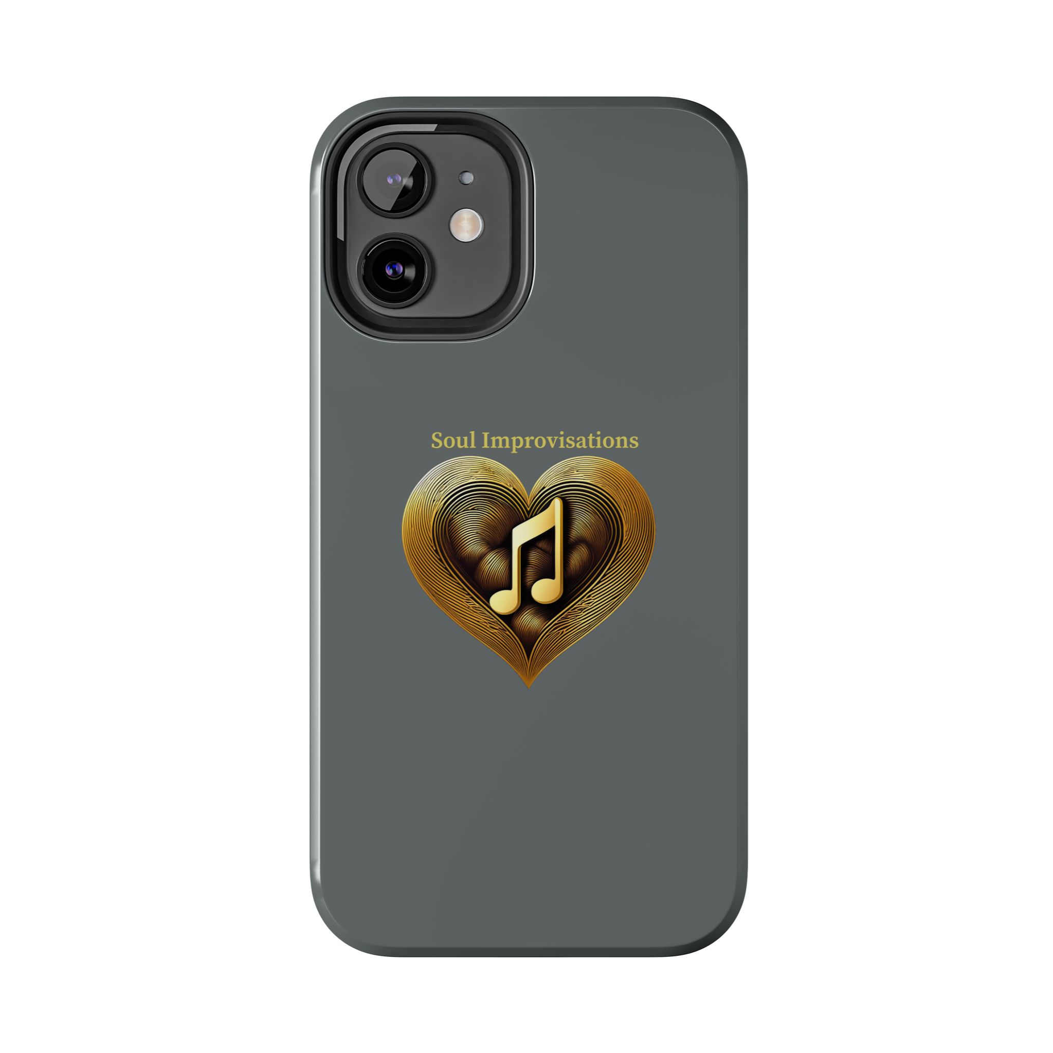 Gold Musical Heart Tough Phone Case - Grey - Image 33