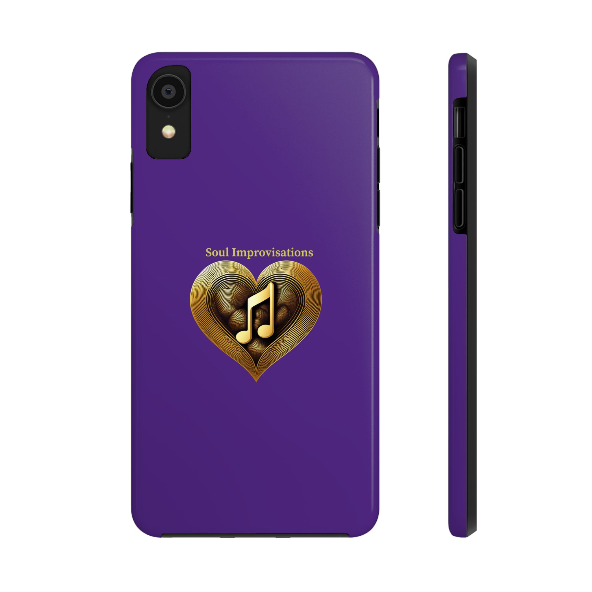 Gold Musical Heart Tough Phone Case - Purple - Image 10