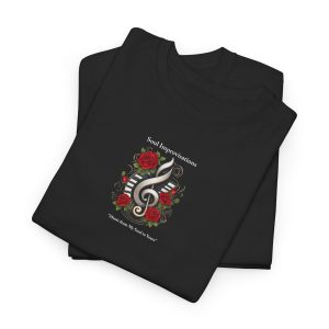 Music Clef & Roses Unisex Heavy Cotton Short Sleeve T-Shirt