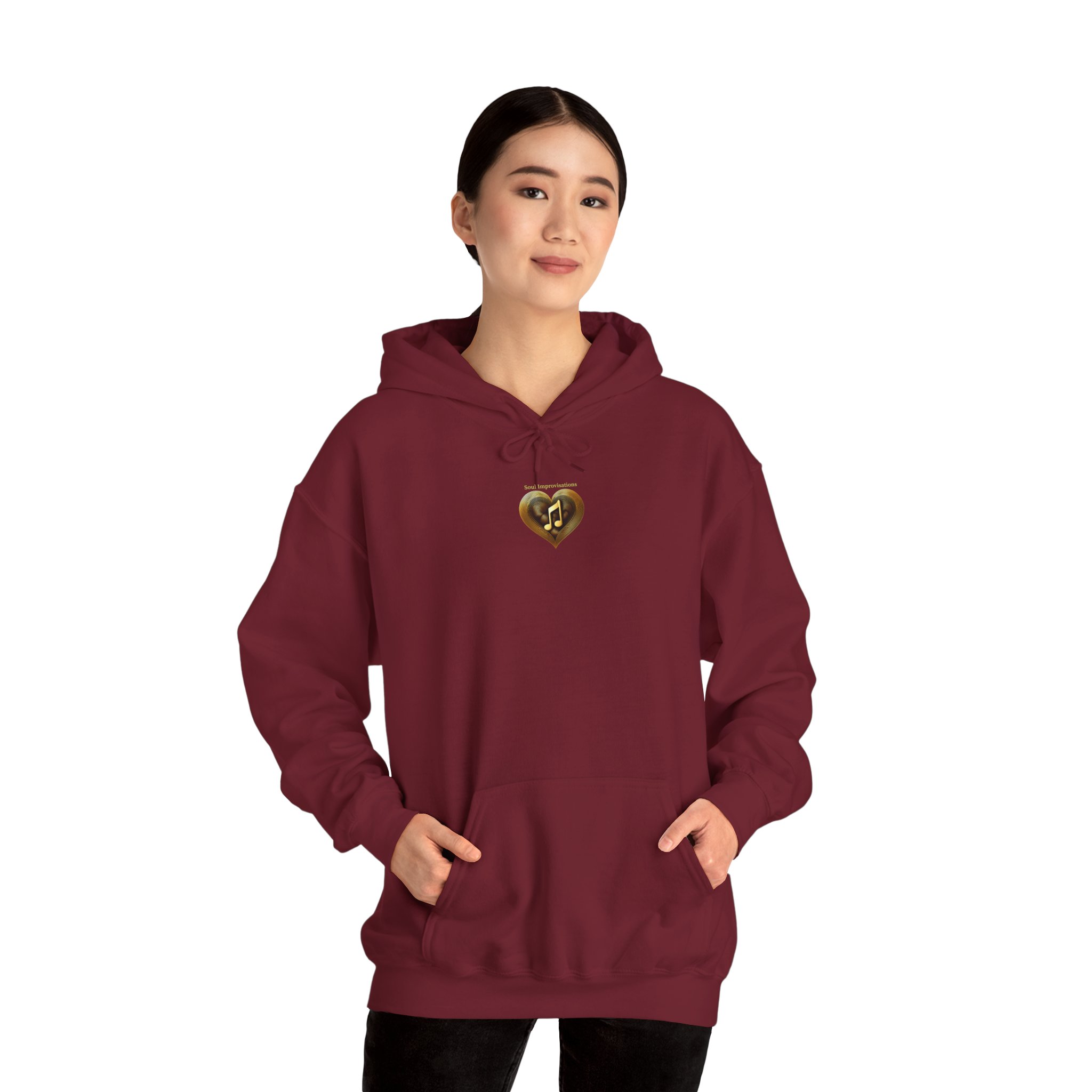 Gold Musical Heart Unisex Heavy Blend™ Pullover Hooded Sweatshirt - Image 25