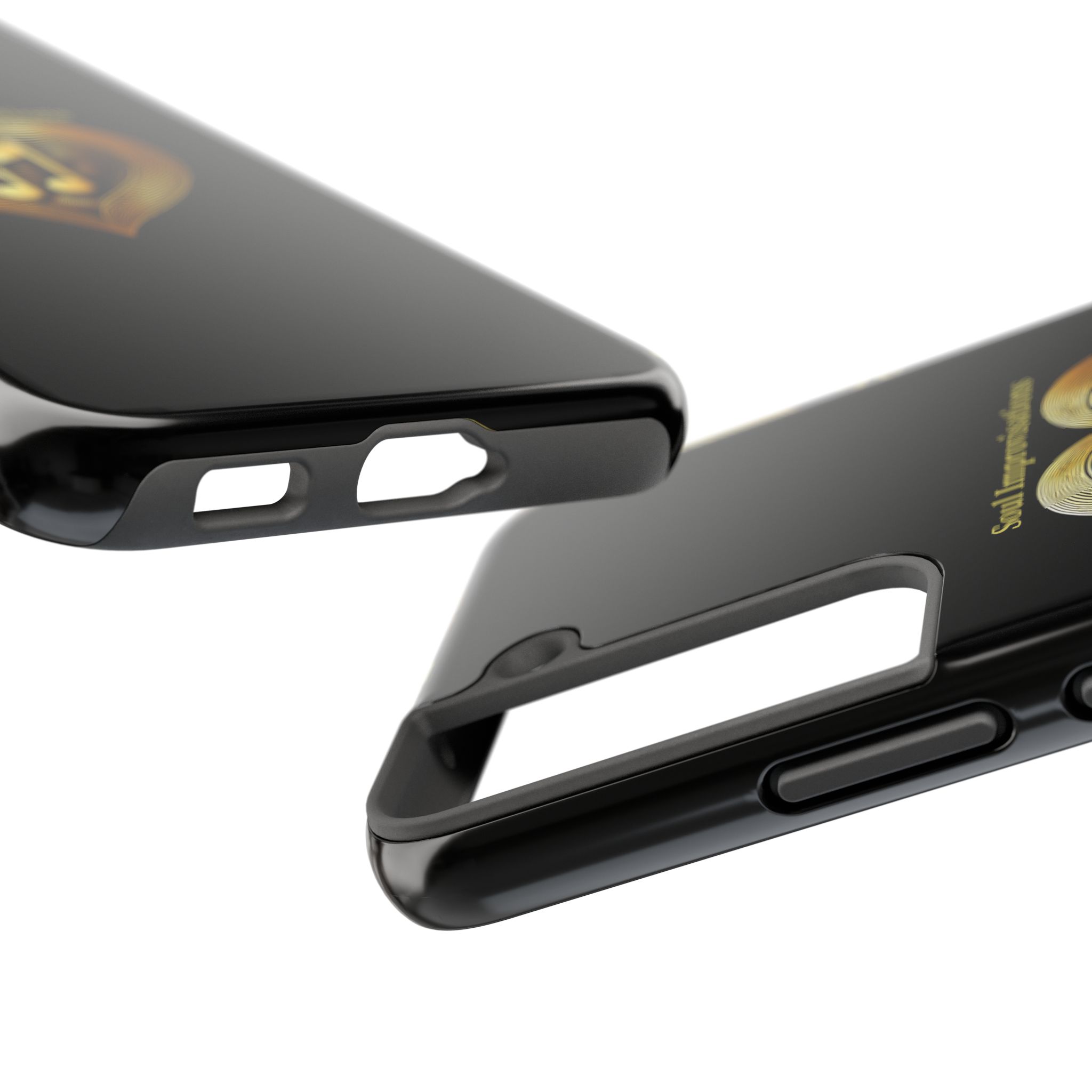 Gold Musical Heart Tough Phone Case - Black - Image 90