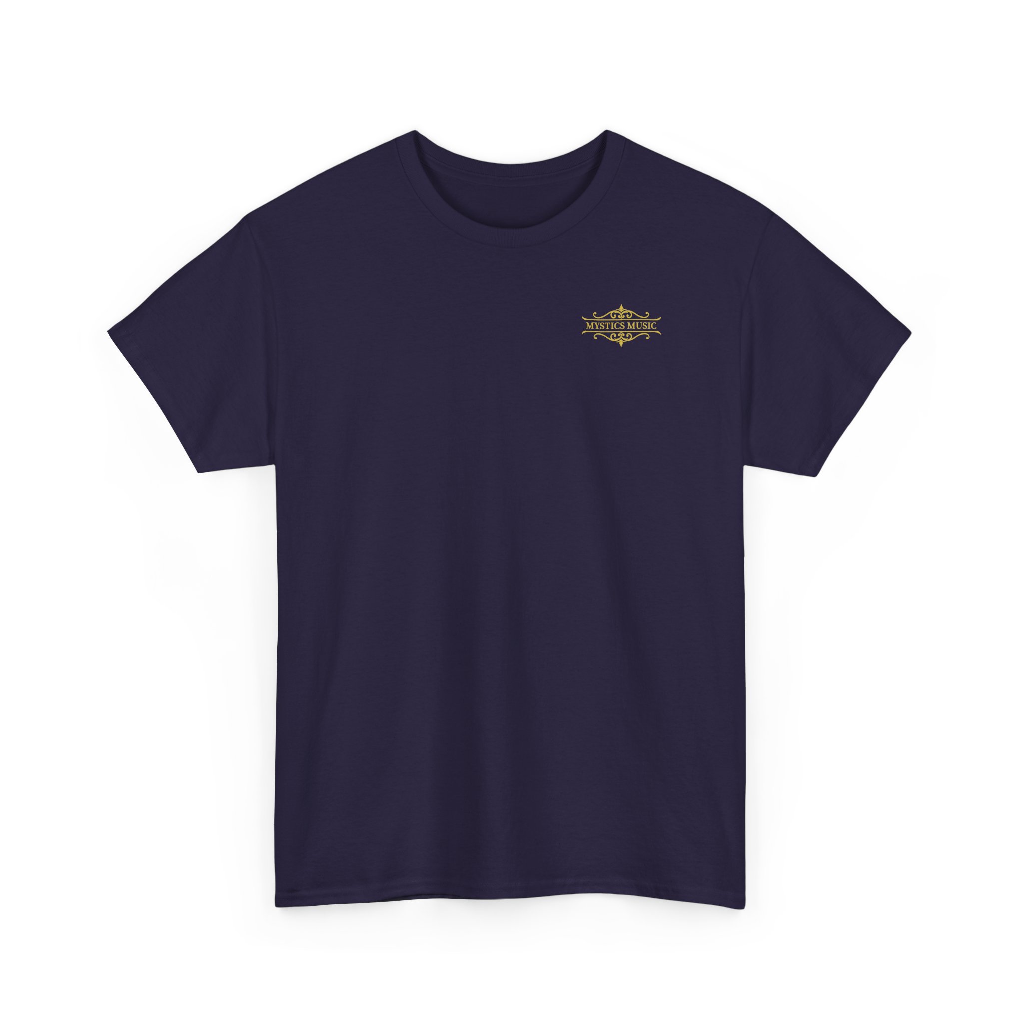 Mystics Music Unisex Heavy Cotton Short Sleeve T-Shirt (dark colors - left chest logo) - Image 37