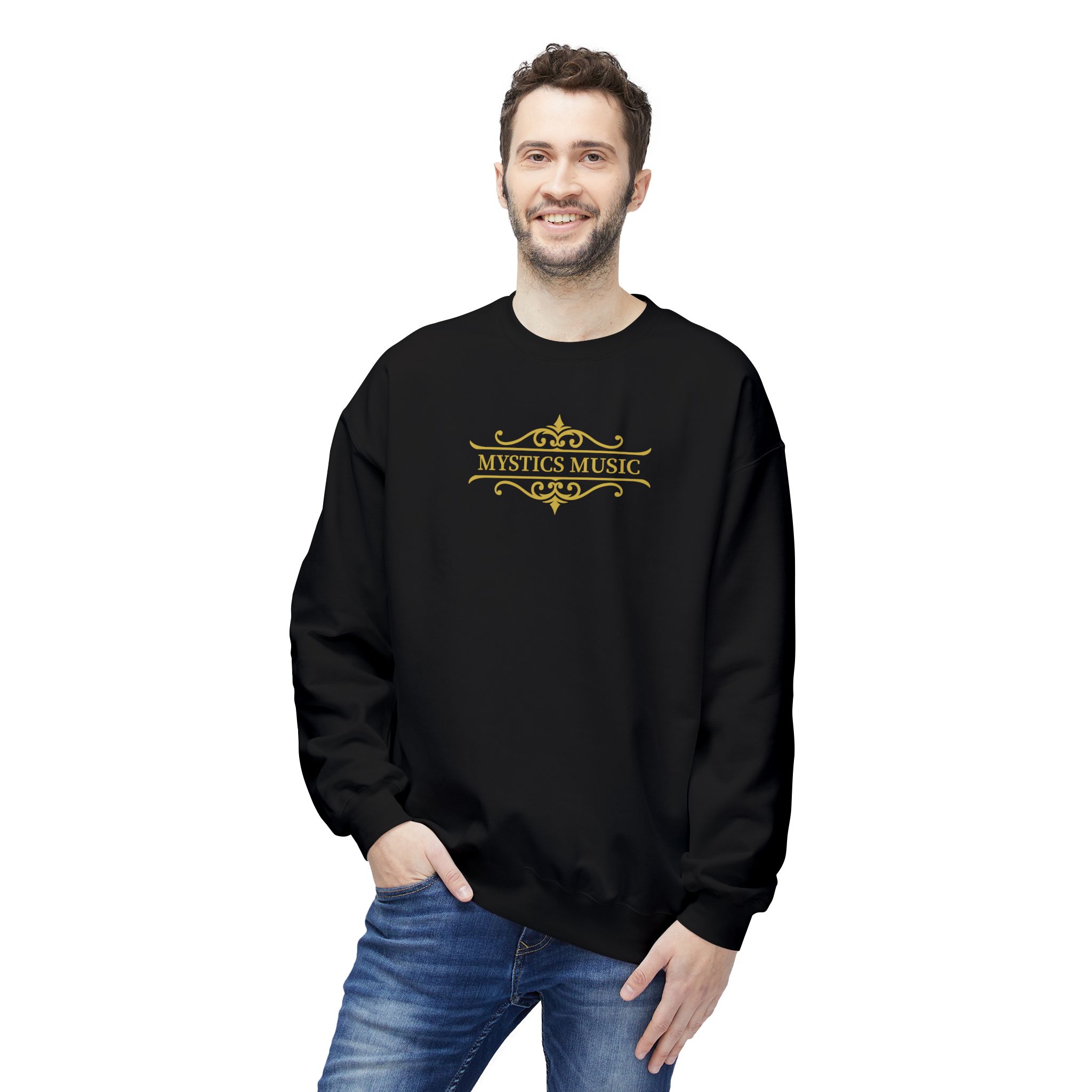 Mystics Music Unisex Midweight Crewneck Sweatshirt (dark colors - large logo) - Image 9