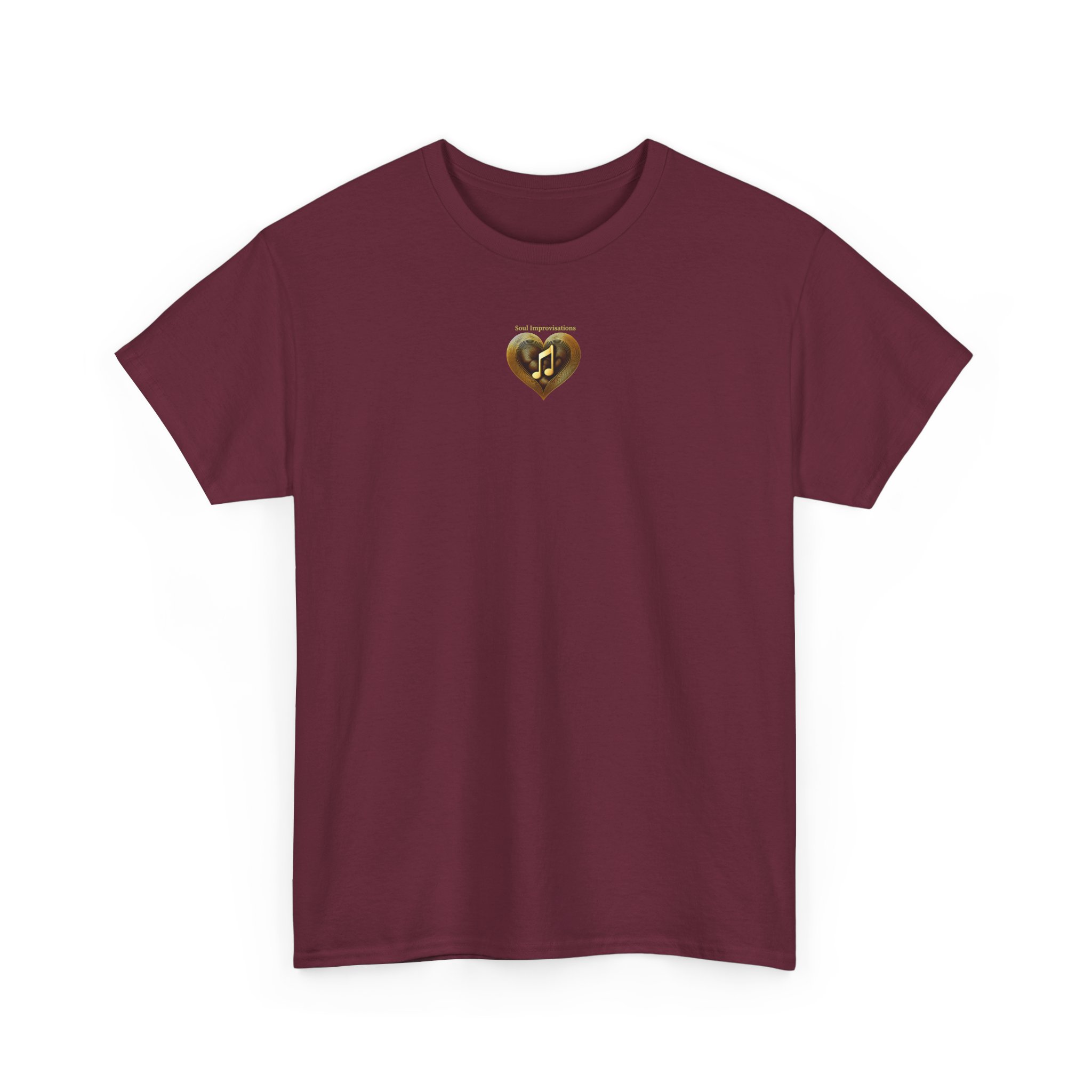 Gold Musical Heart Unisex Heavy Cotton Short Sleeve T-Shirt - Image 14