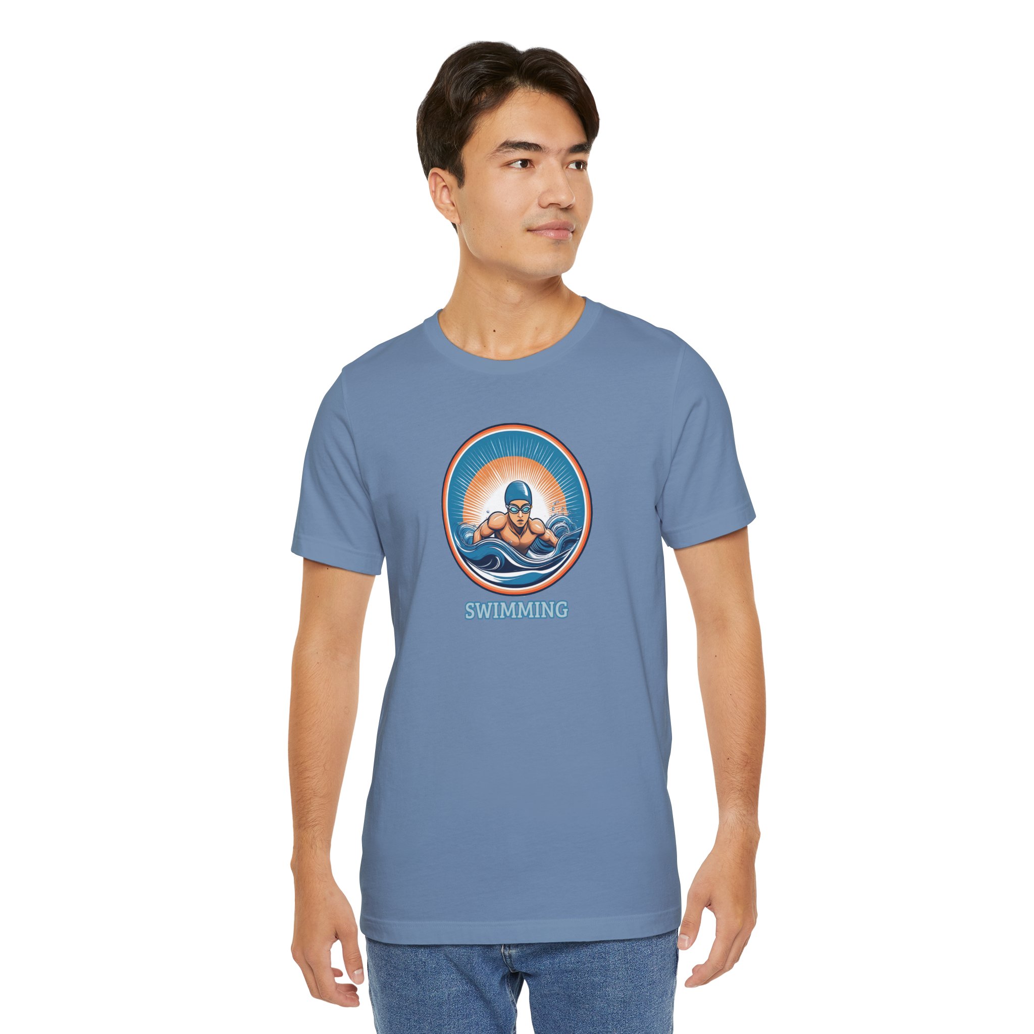 Men's Swimming - Unisex Jersey Short Sleeve T-Shirt - Image 13