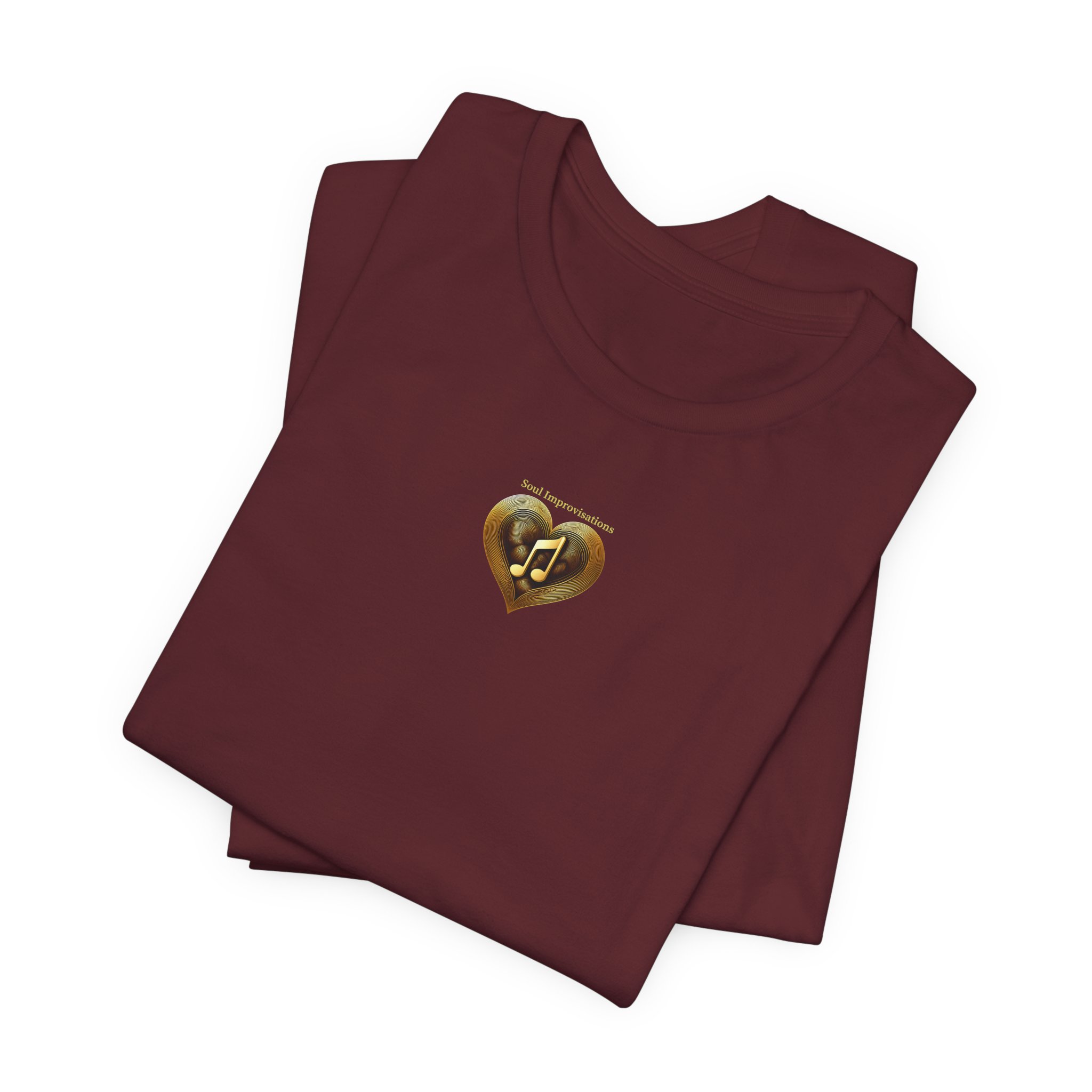 Gold Musical Heart Unisex Jersey Short Sleeve T-Shirt - Image 32