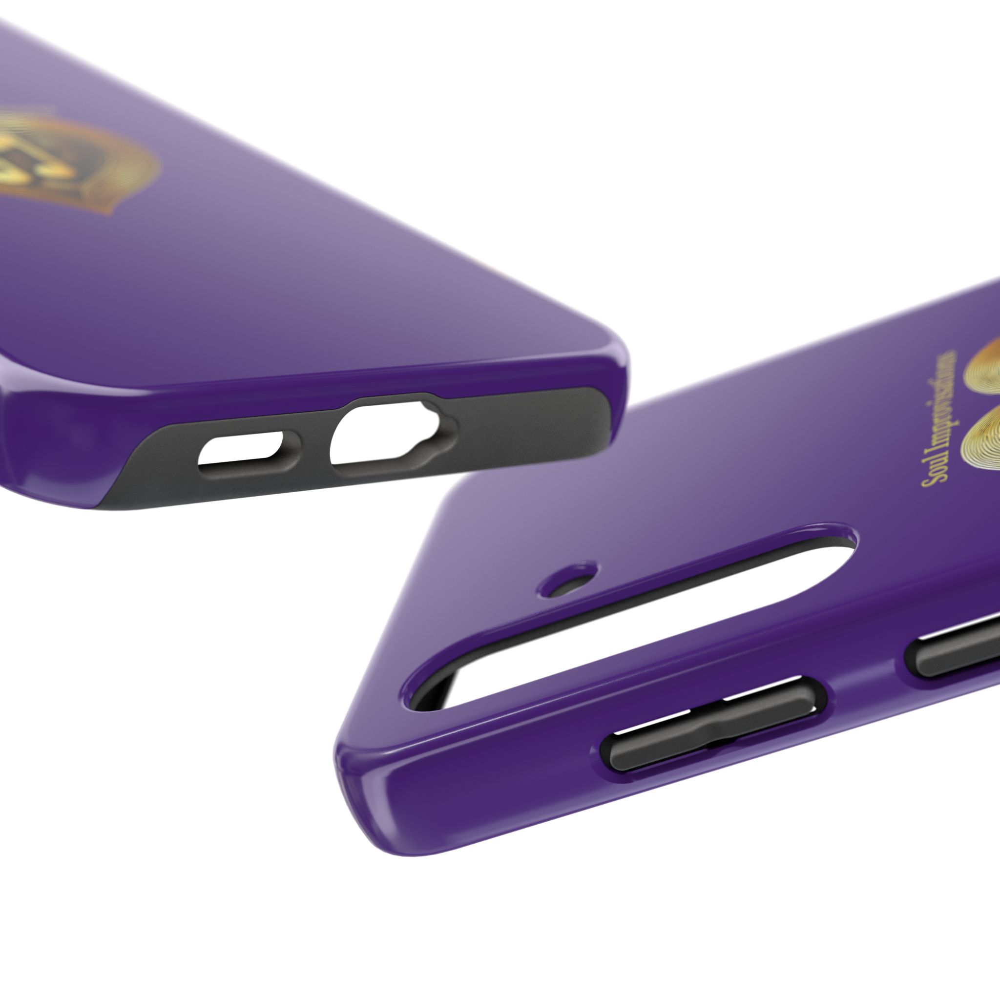 Gold Musical Heart Tough Phone Case - Purple - Image 82