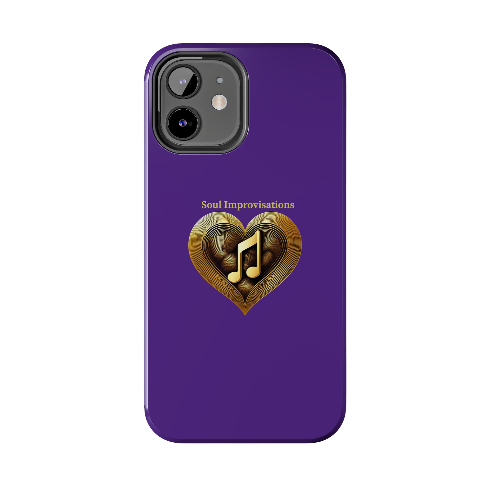 Gold Musical Heart Tough Phone Case - Purple - Image 29