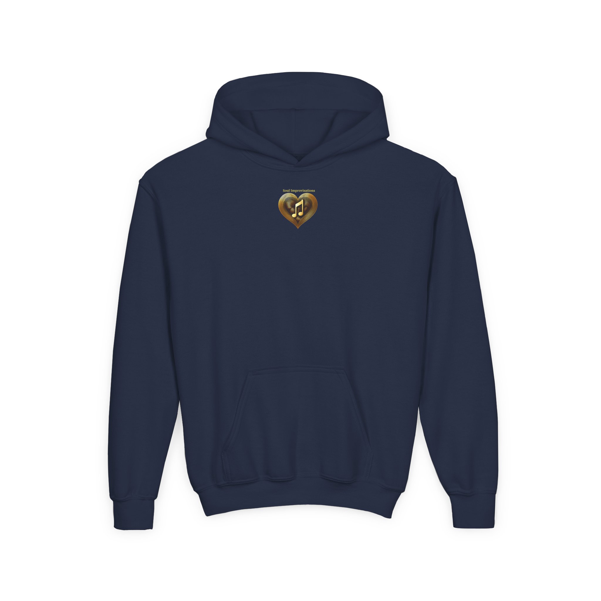 Gold Musical Heart Youth Pullover Hooded Sweatshirt - Image 7