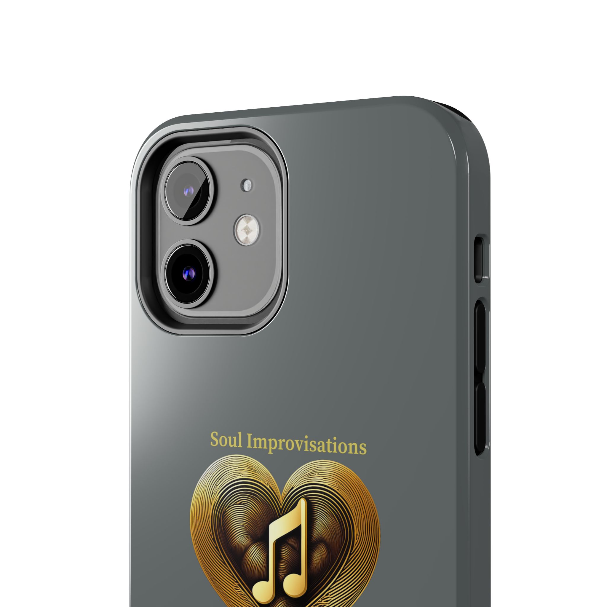 Gold Musical Heart Tough Phone Case - Grey - Image 31