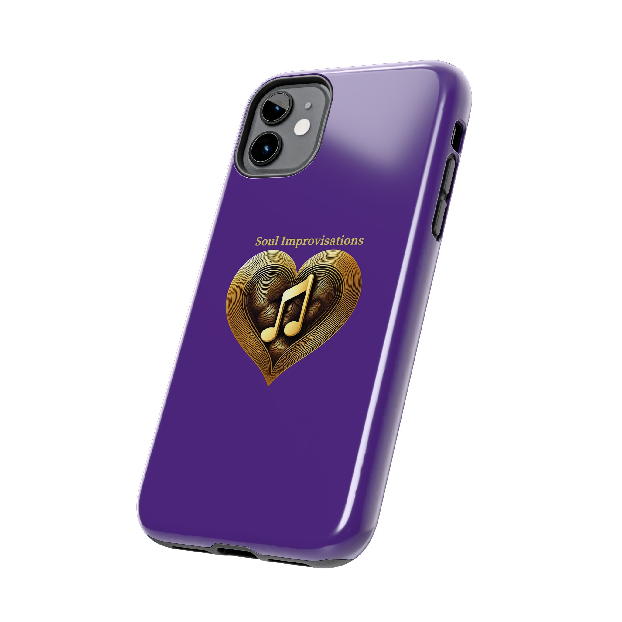 Gold Musical Heart Tough Phone Case - Purple - Image 18