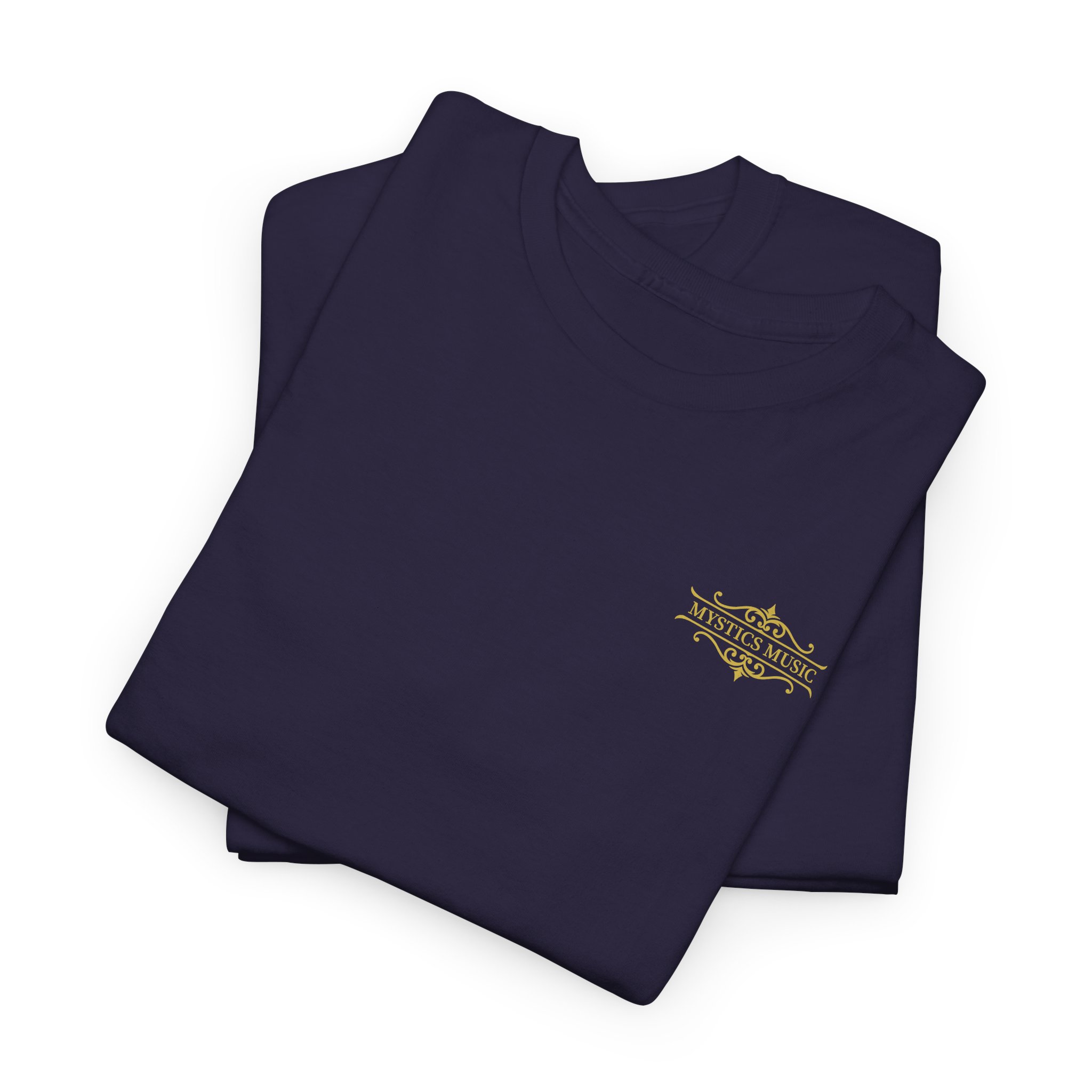 Mystics Music Unisex Heavy Cotton Short Sleeve T-Shirt (dark colors - left chest logo) - Image 38