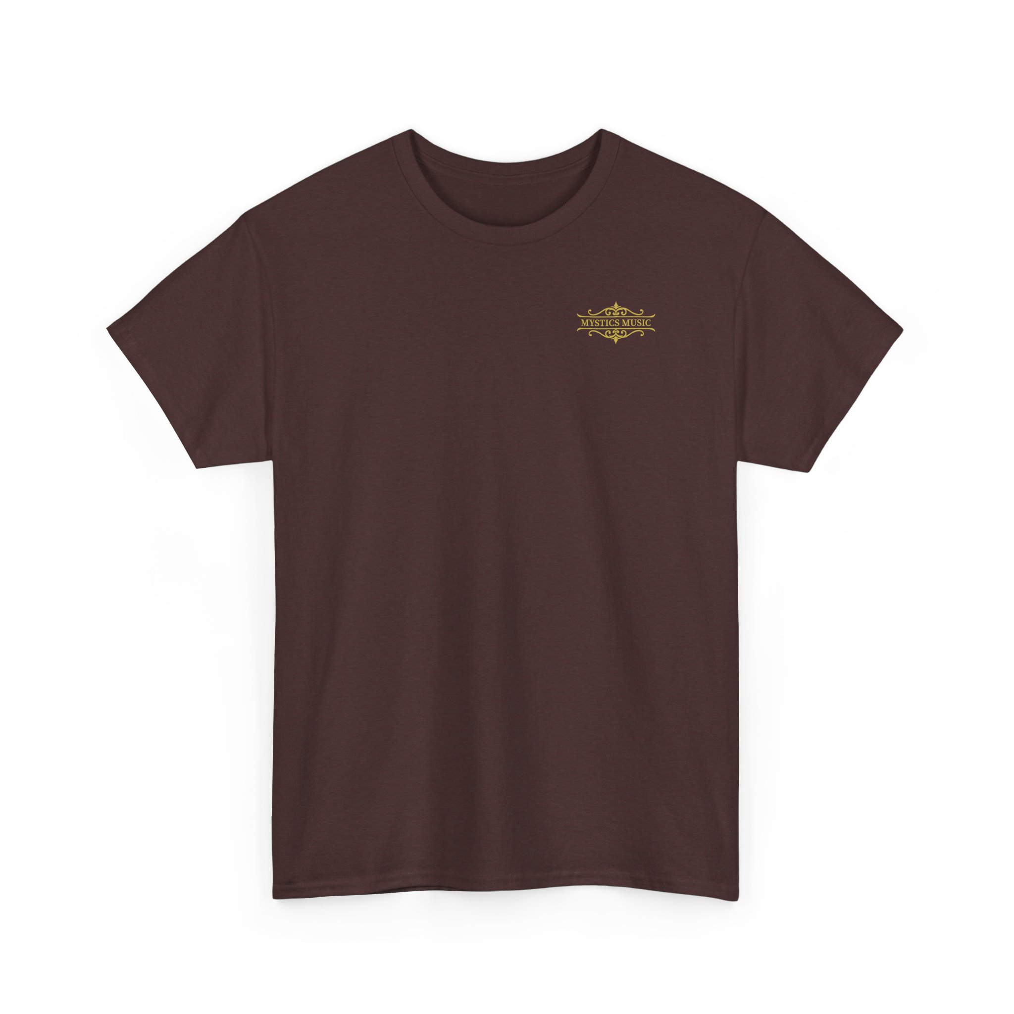 Mystics Music Unisex Heavy Cotton Short Sleeve T-Shirt (dark colors - left chest logo) - Image 47