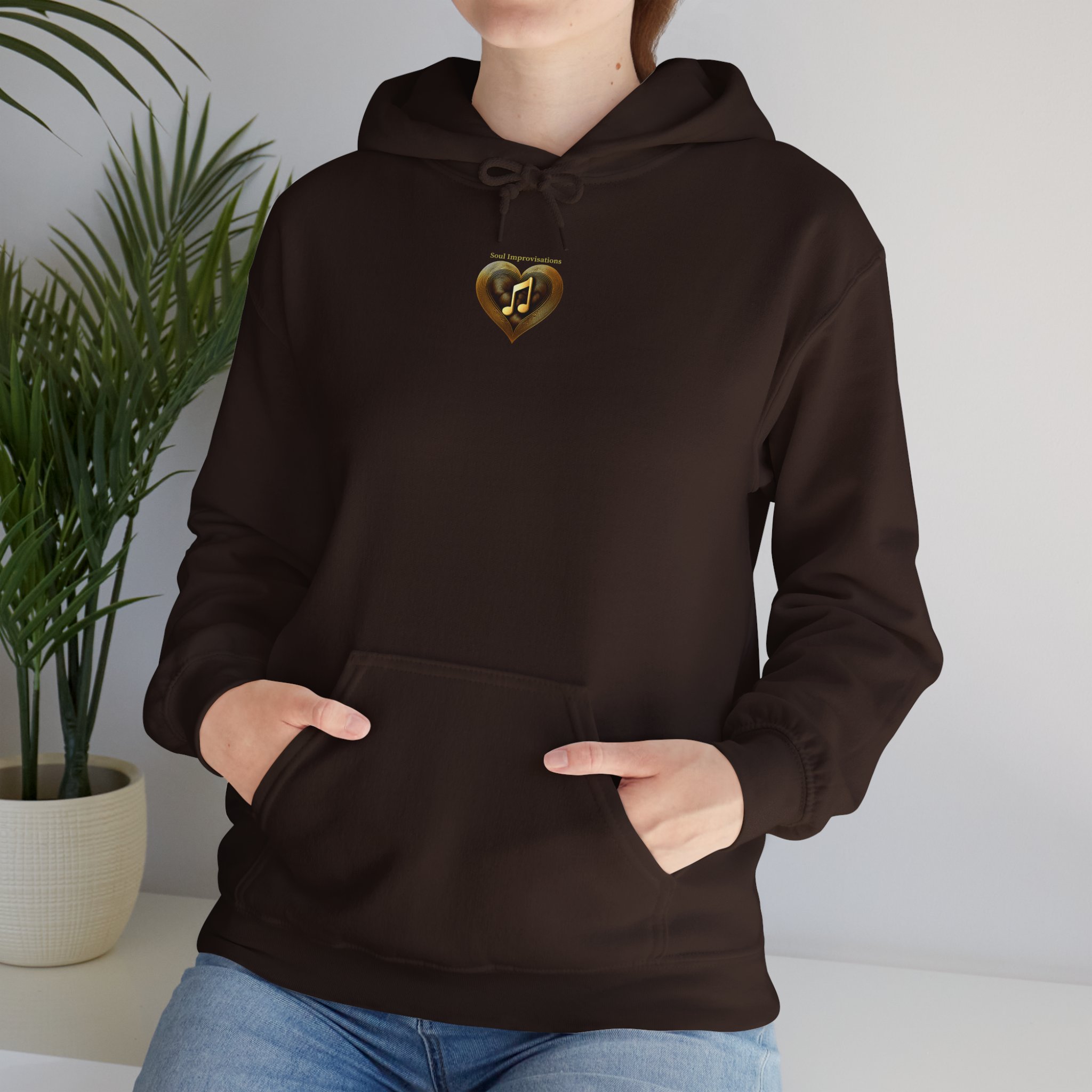 Gold Musical Heart Unisex Heavy Blend™ Pullover Hooded Sweatshirt - Image 12