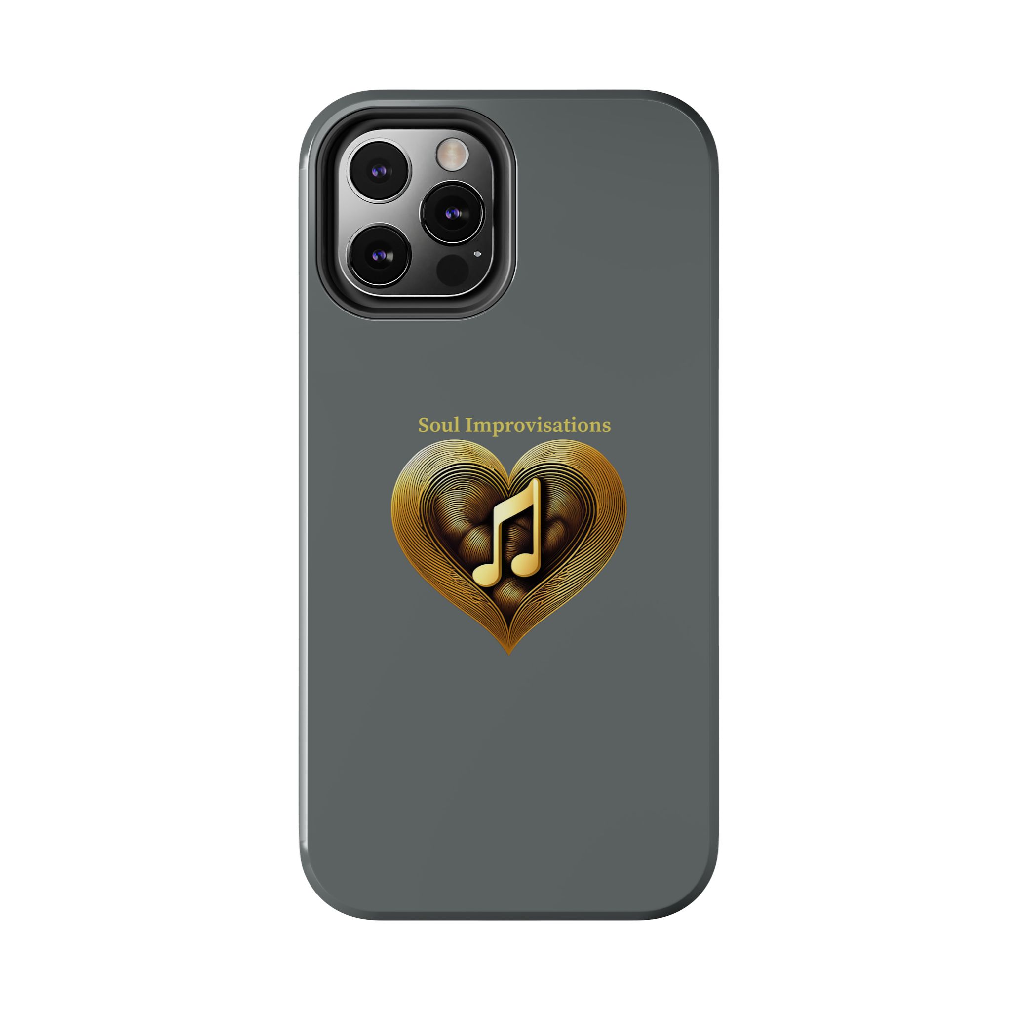 Gold Musical Heart Tough Phone Case - Grey - Image 37