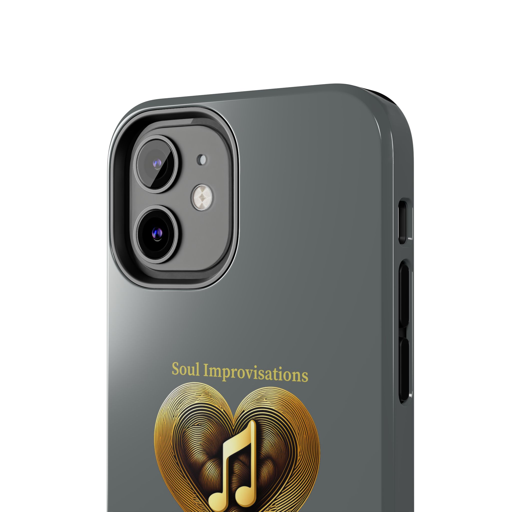 Gold Musical Heart Tough Phone Case - Grey - Image 35
