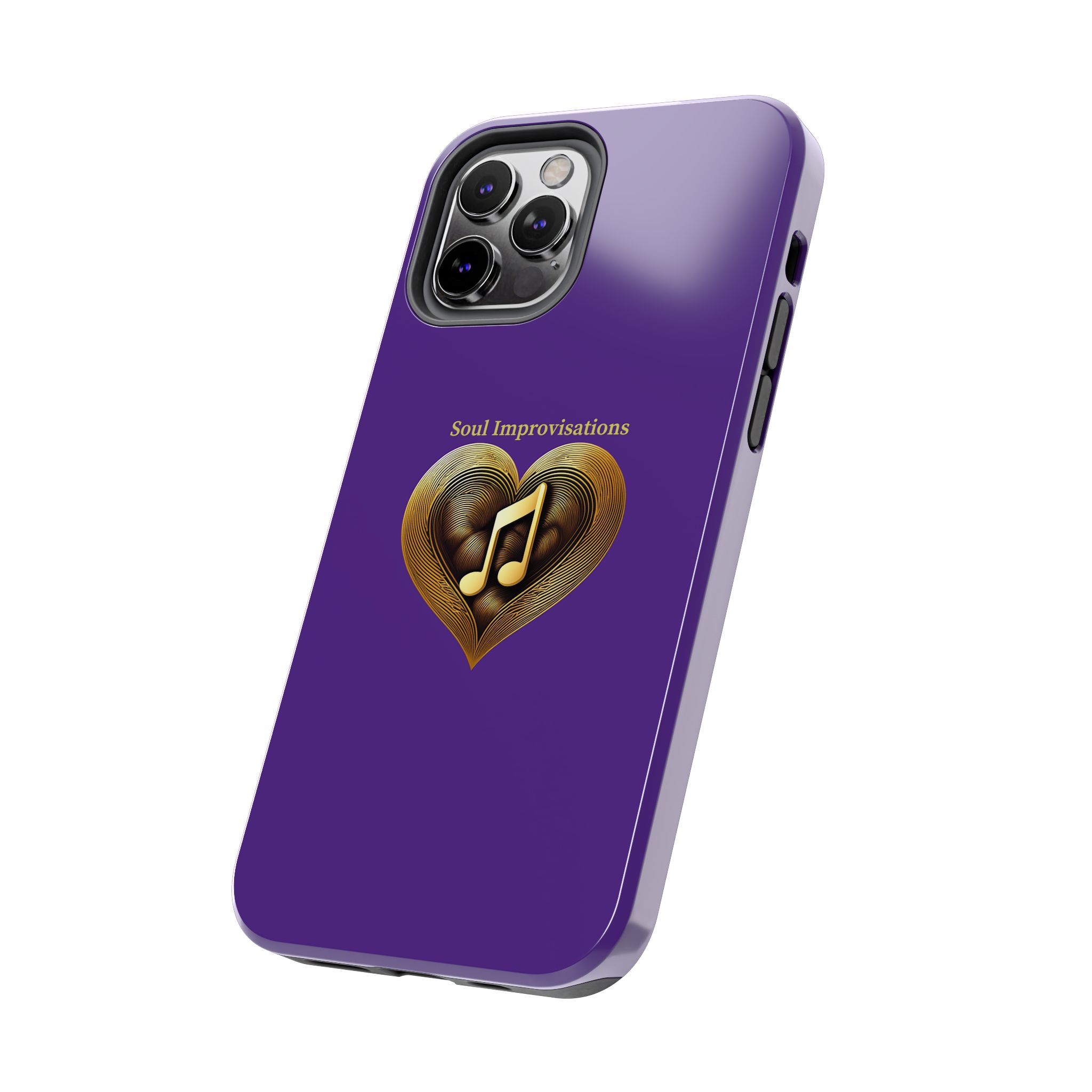 Gold Musical Heart Tough Phone Case - Purple - Image 38