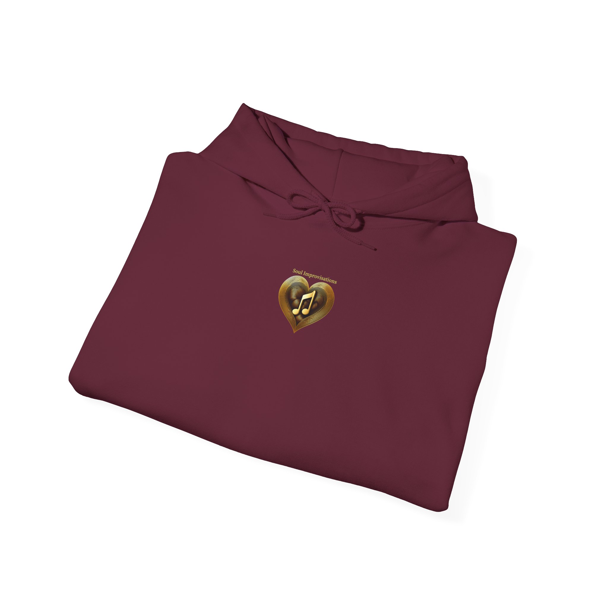 Gold Musical Heart Unisex Heavy Blend™ Pullover Hooded Sweatshirt - Image 3