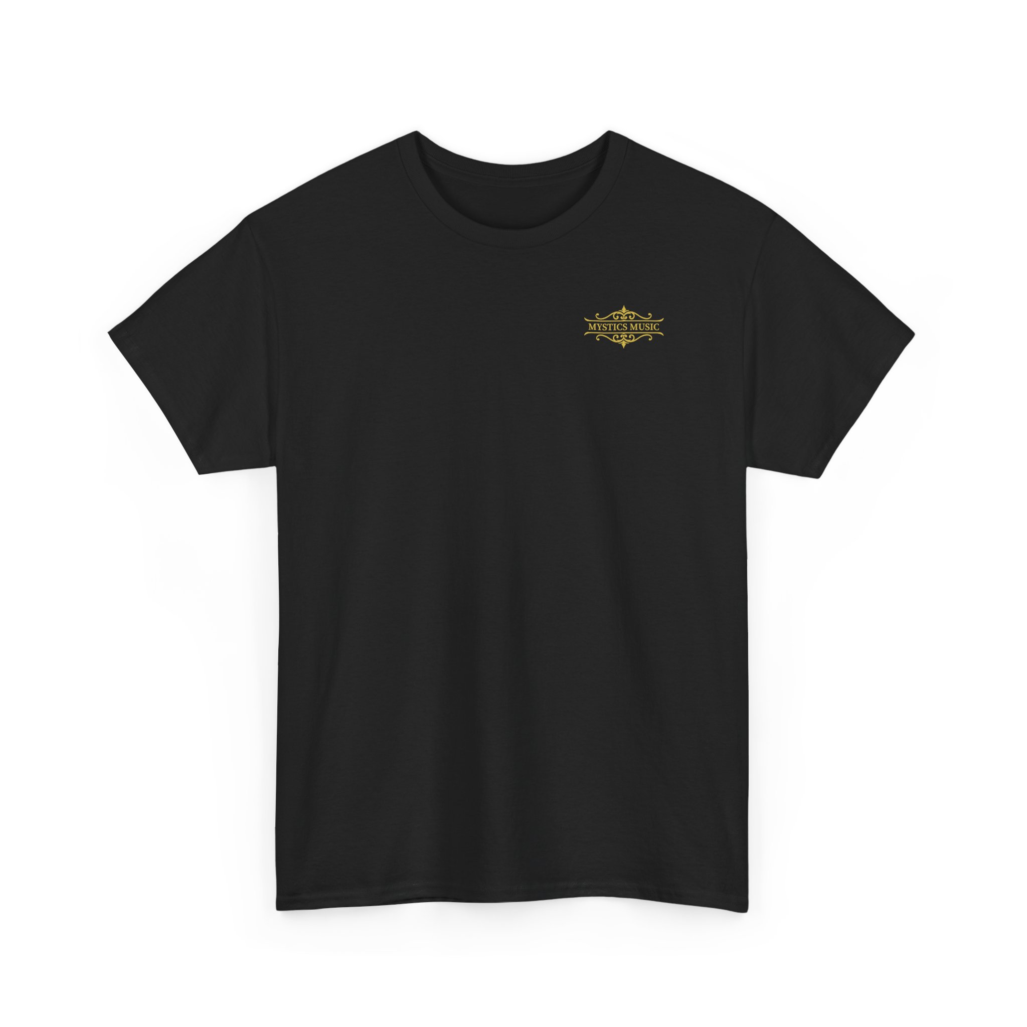 Mystics Music Unisex Heavy Cotton Short Sleeve T-Shirt (dark colors - left chest logo) - Image 5