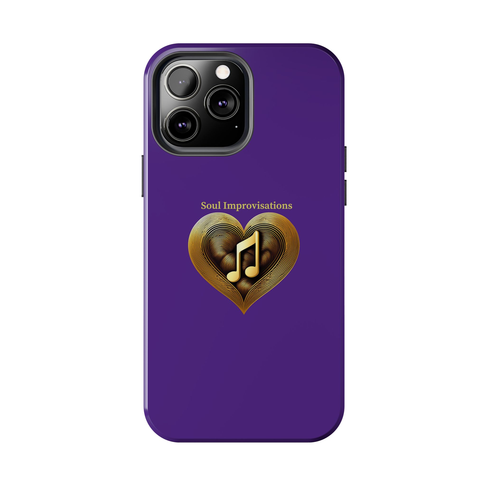 Gold Musical Heart Tough Phone Case - Purple - Image 57