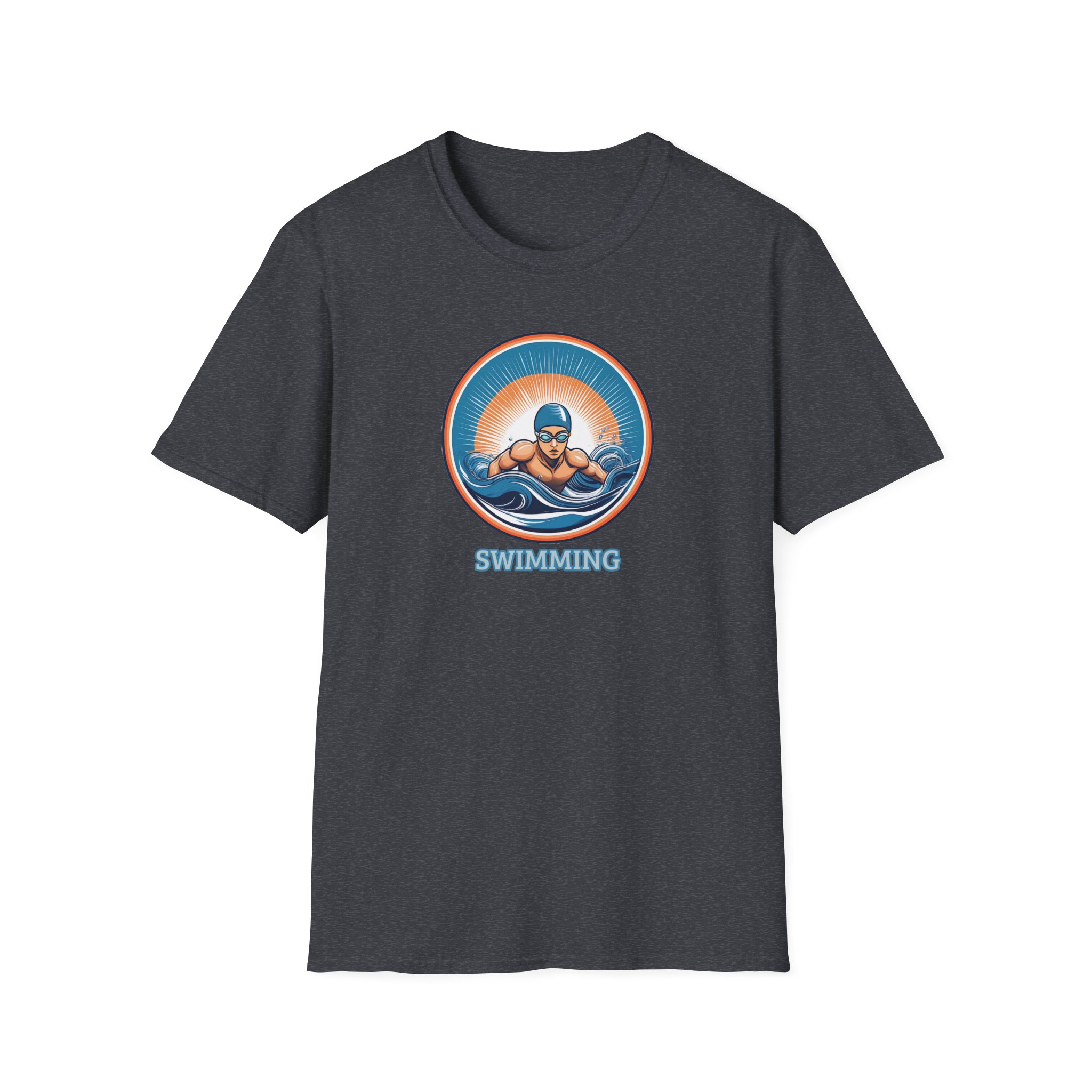 Men's Swimming - Unisex Softstyle Short Sleeve T-Shirt - Image 4