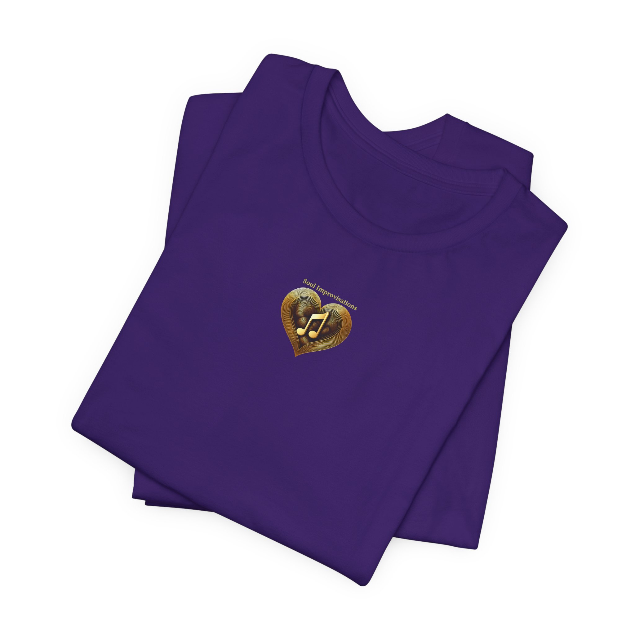 Gold Musical Heart Unisex Jersey Short Sleeve T-Shirt - Image 44