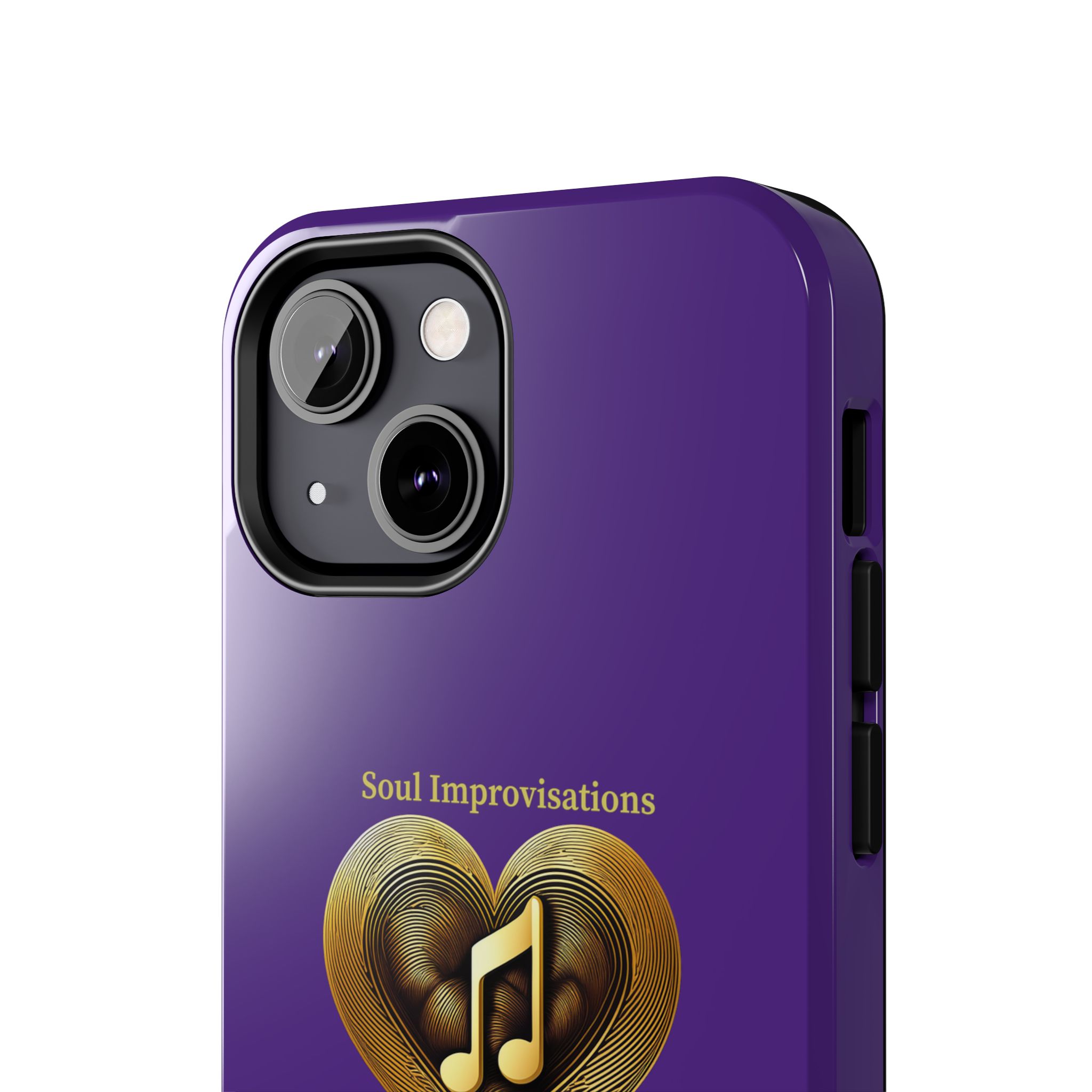 Gold Musical Heart Tough Phone Case - Purple - Image 51