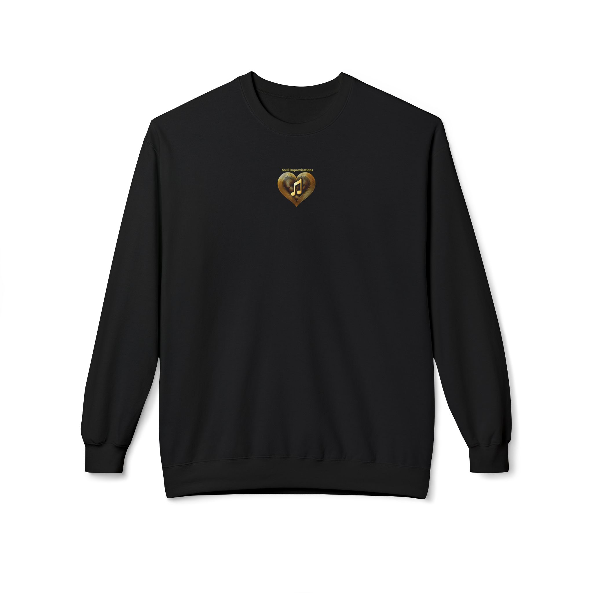 Gold Musical Heart Unisex Midweight Crewneck Sweatshirt - Image 4