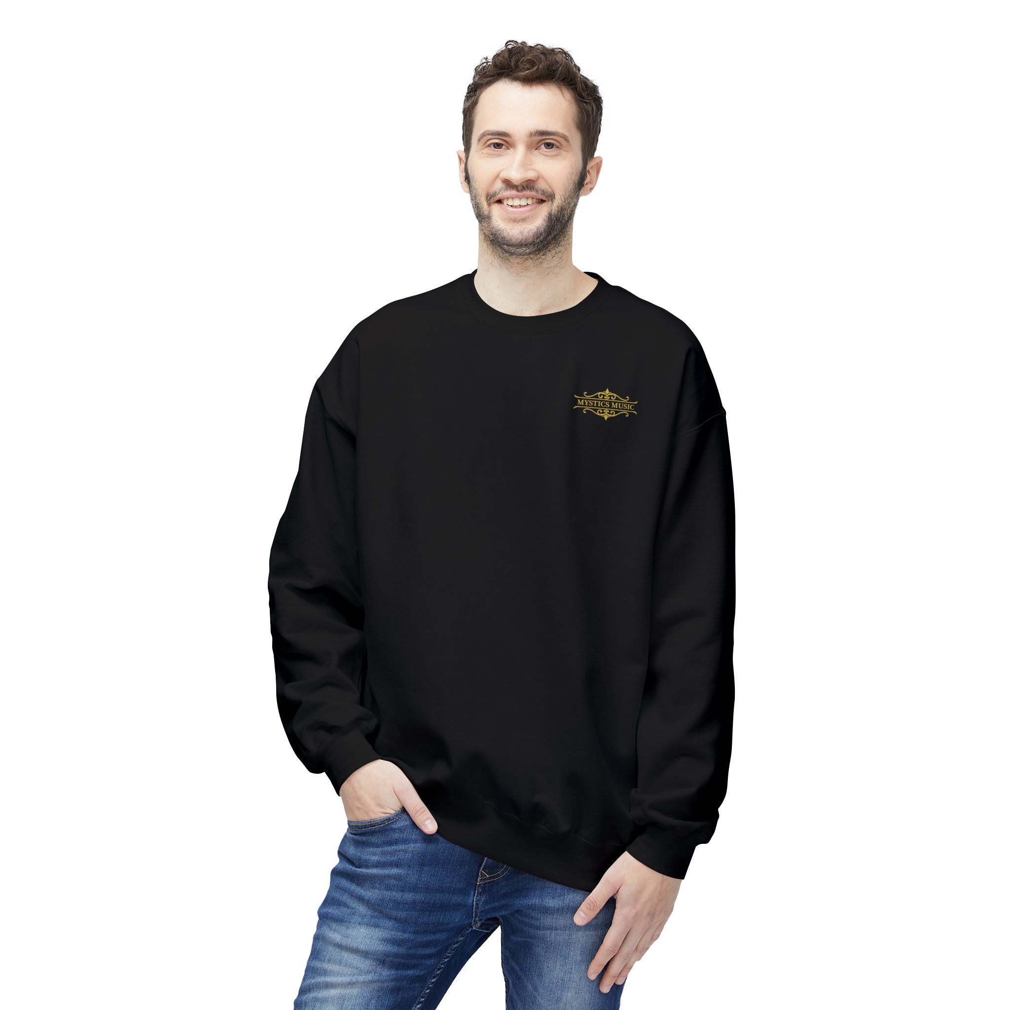 Mystics Music Unisex Midweight Crewneck Sweatshirt (dark colors - left chest logo) - Image 8
