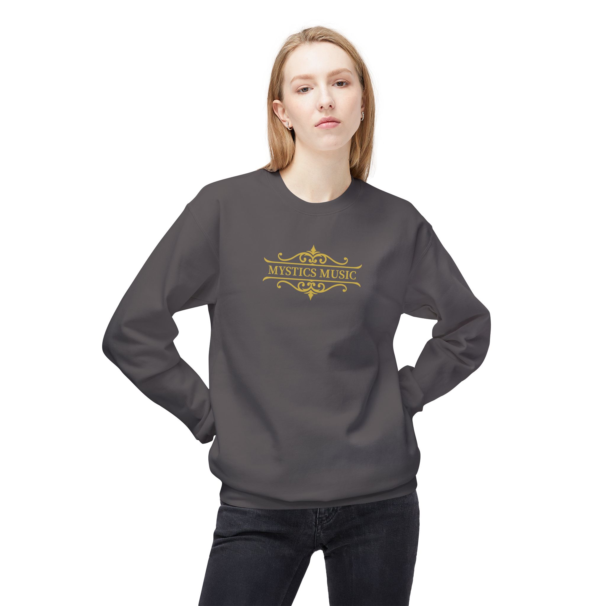Mystics Music Unisex Midweight Crewneck Sweatshirt (dark colors - large logo) - Image 17