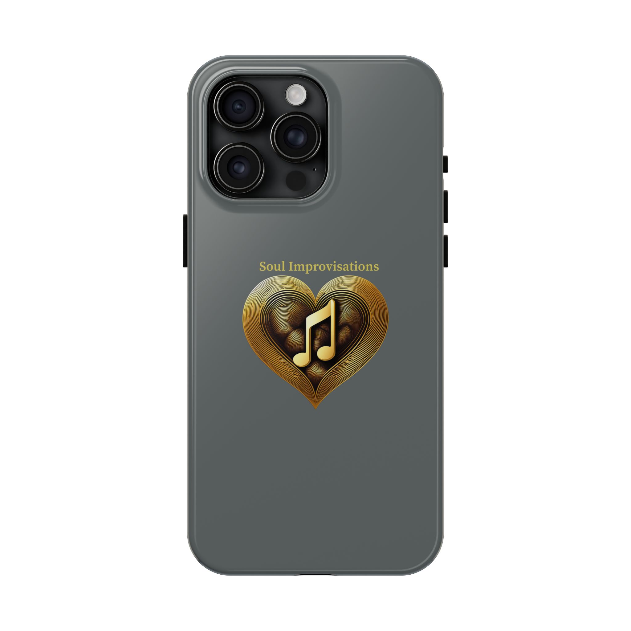Gold Musical Heart Tough Phone Case - Grey - Image 76