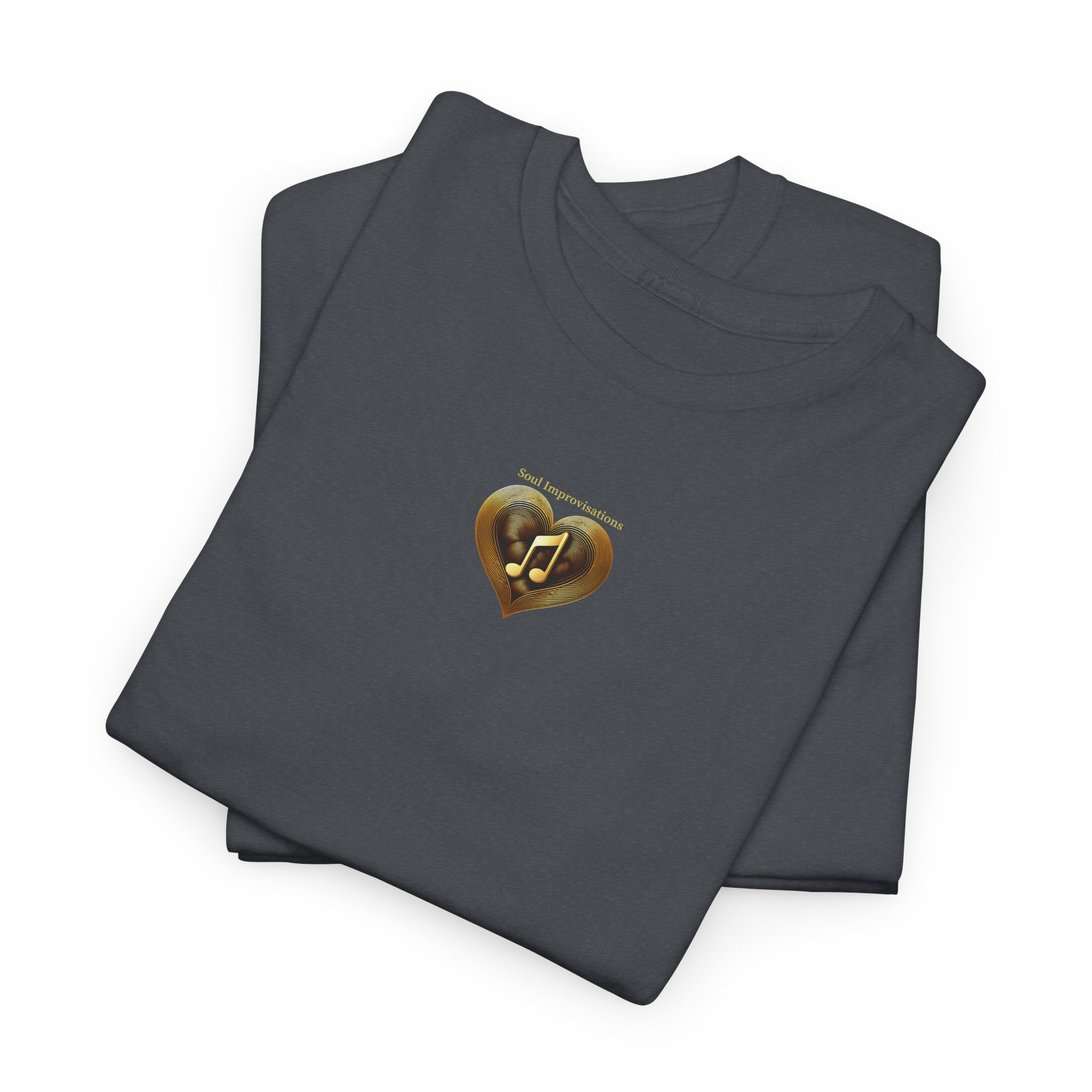 Gold Musical Heart Unisex Heavy Cotton Short Sleeve T-Shirt - Image 30