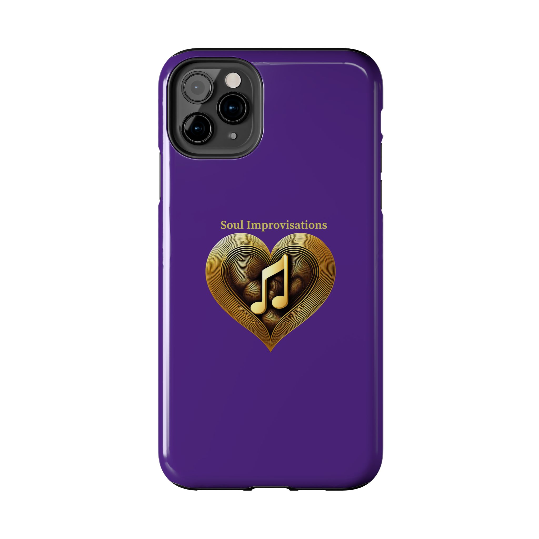 Gold Musical Heart Tough Phone Case - Purple - Image 25