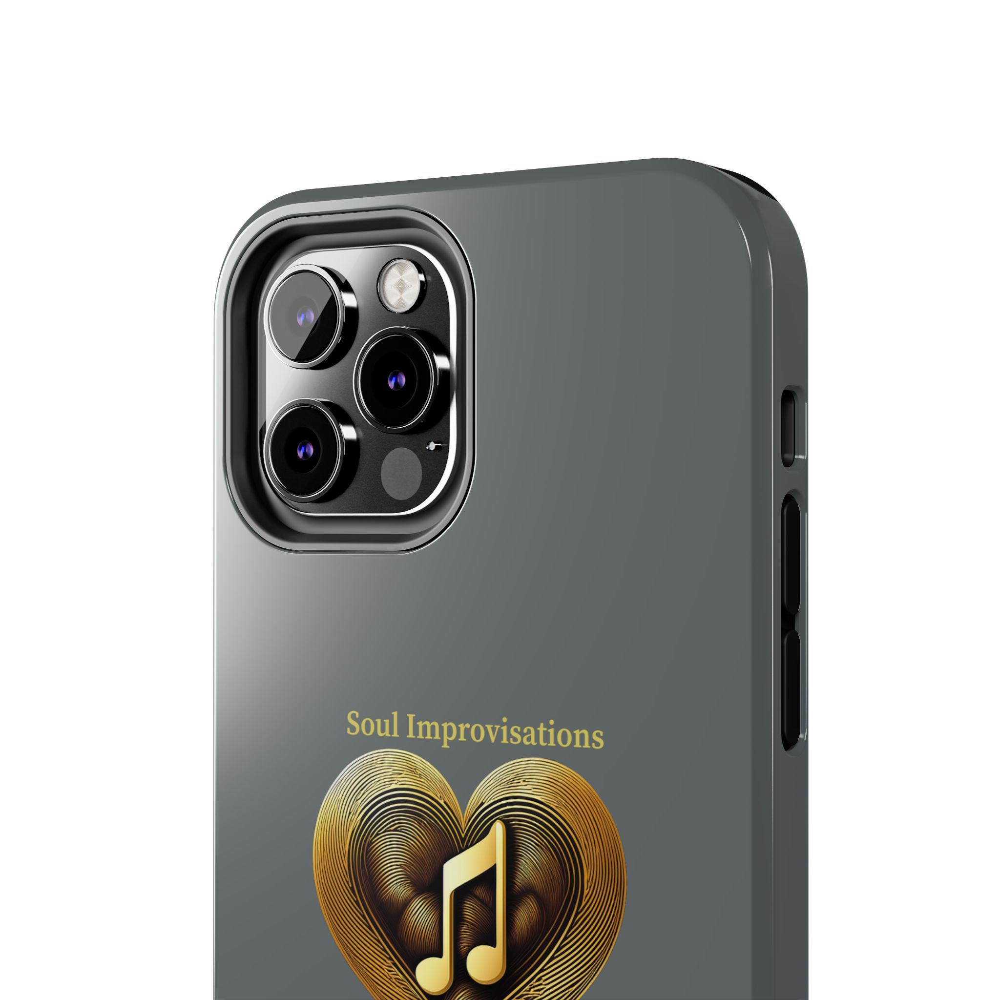 Gold Musical Heart Tough Phone Case - Grey - Image 39