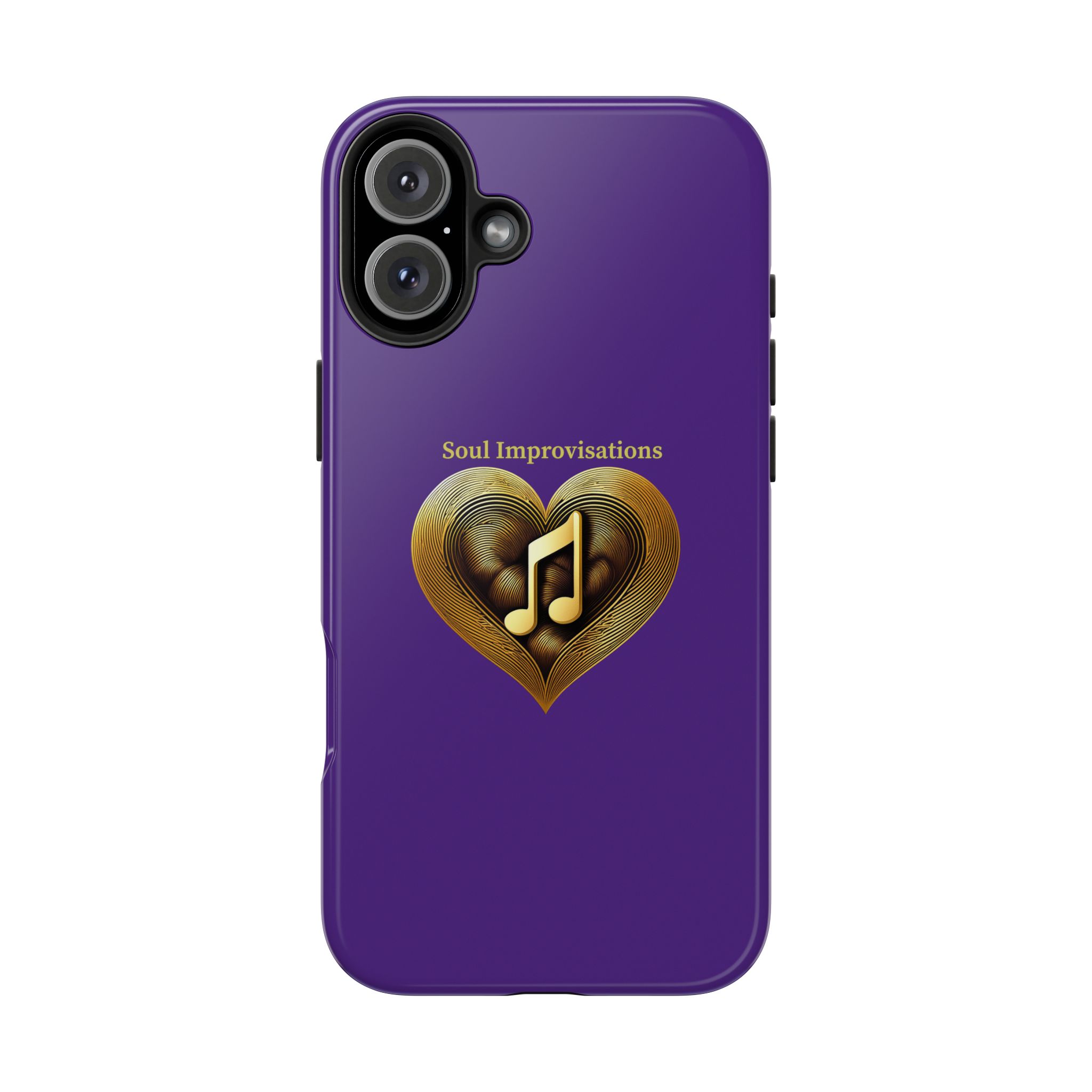 Gold Musical Heart Tough Phone Case - Purple - Image 105