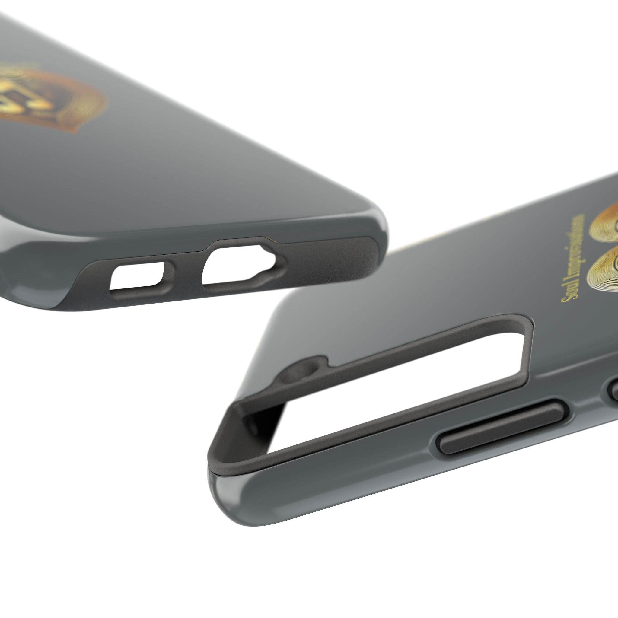 Gold Musical Heart Tough Phone Case - Grey - Image 90