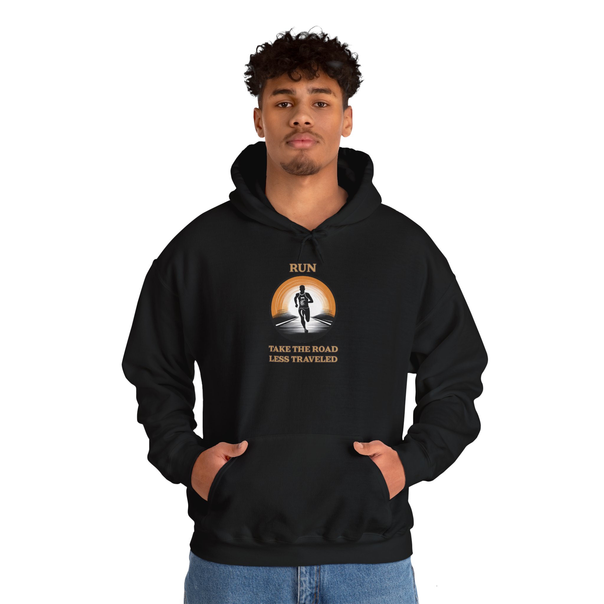 Running - Take The Road Less Traveled Unisex Heavy Blend Pullover Hooded Sweatshirt - Image 5