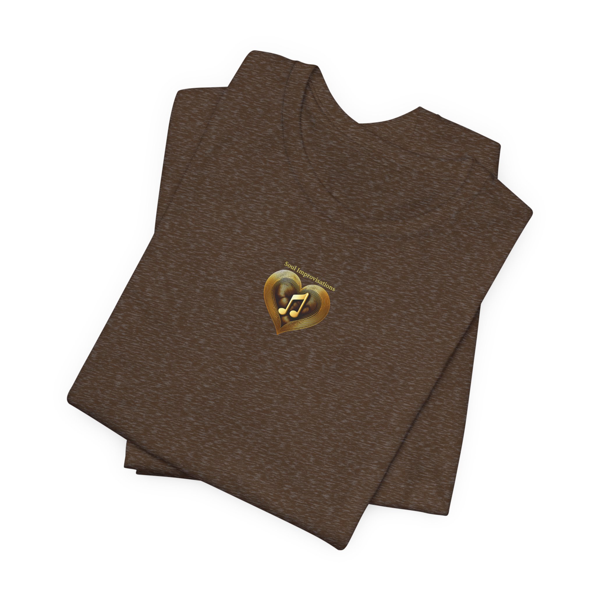 Gold Musical Heart Unisex Jersey Short Sleeve T-Shirt - Image 36