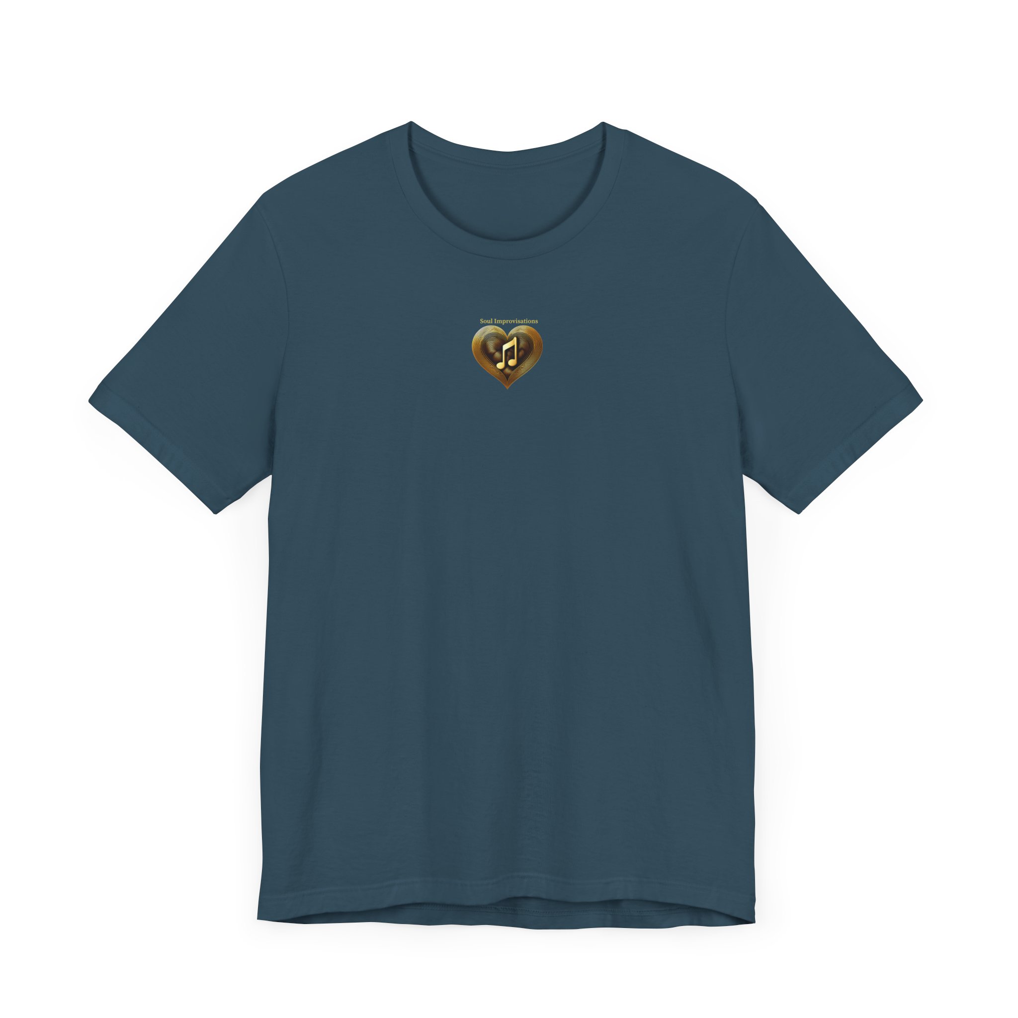 Gold Musical Heart Unisex Jersey Short Sleeve T-Shirt - Image 3