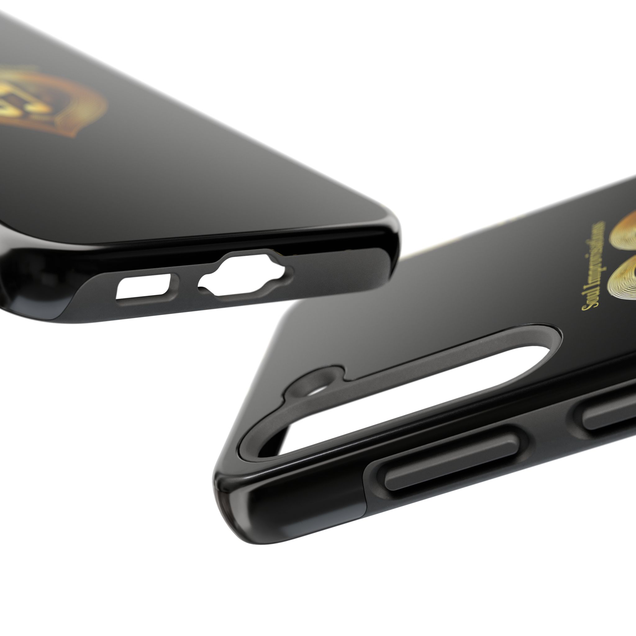 Gold Musical Heart Tough Phone Case - Black - Image 86