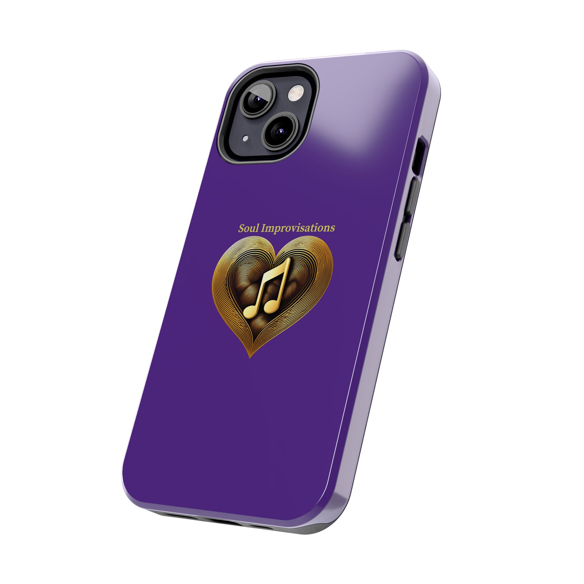 Gold Musical Heart Tough Phone Case - Purple - Image 46