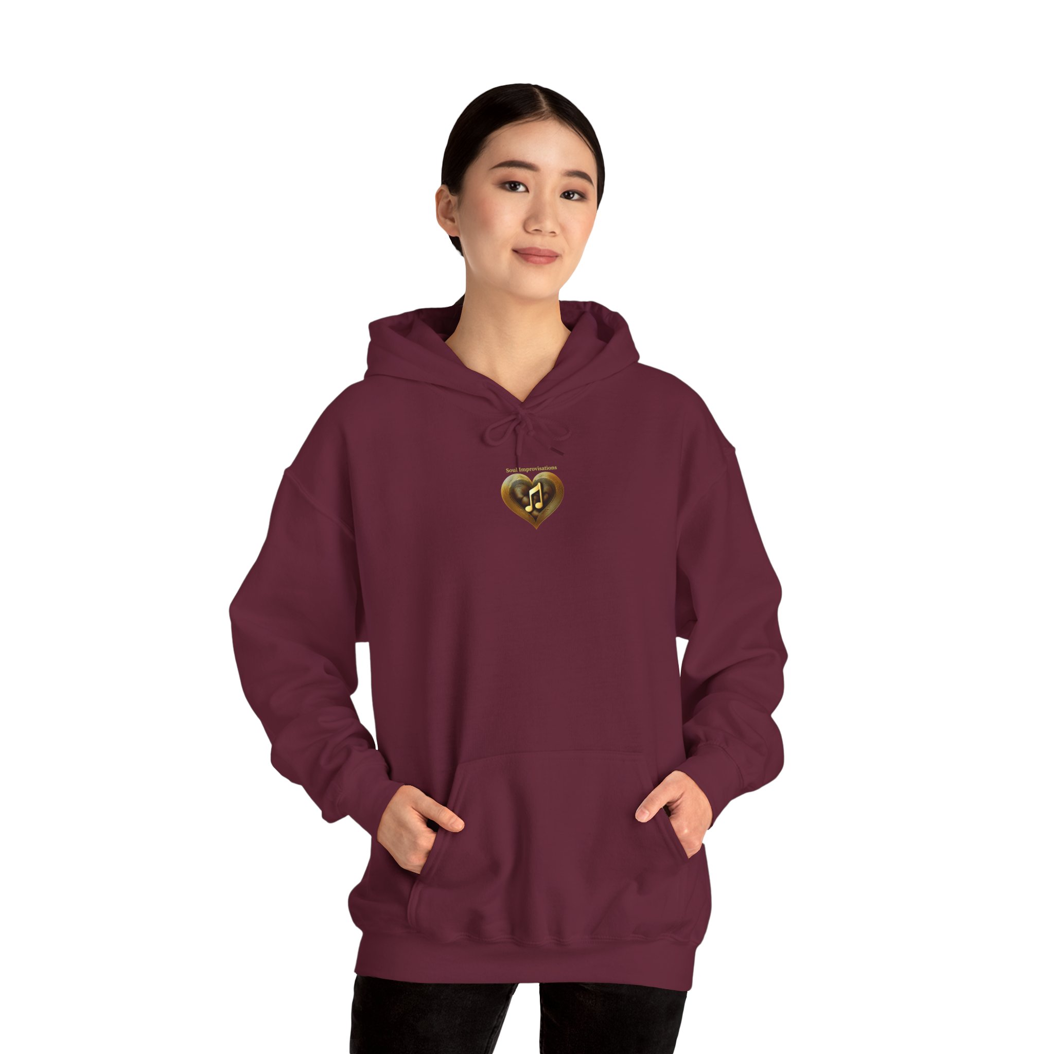 Gold Musical Heart Unisex Heavy Blend™ Pullover Hooded Sweatshirt