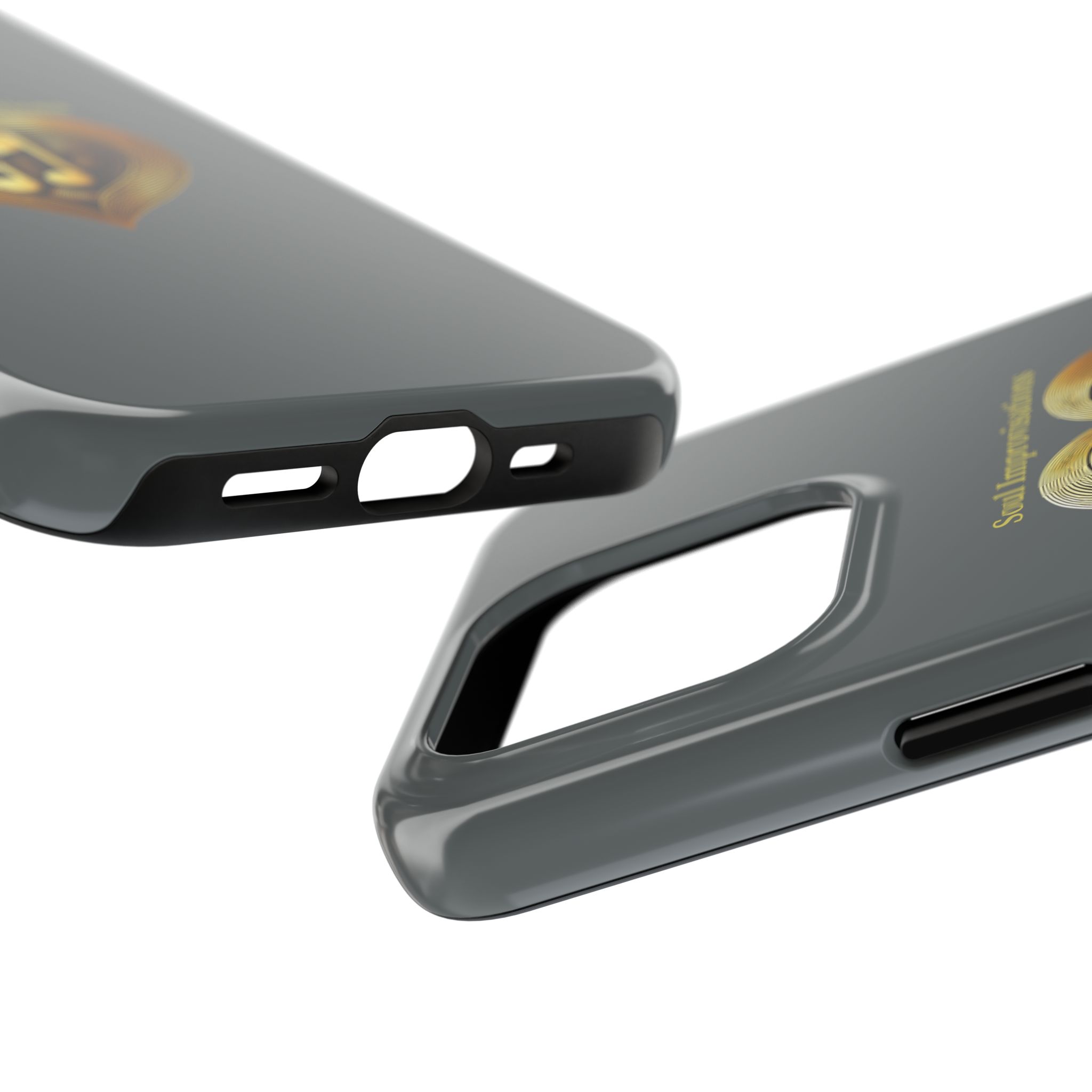 Gold Musical Heart Tough Phone Case - Grey - Image 70