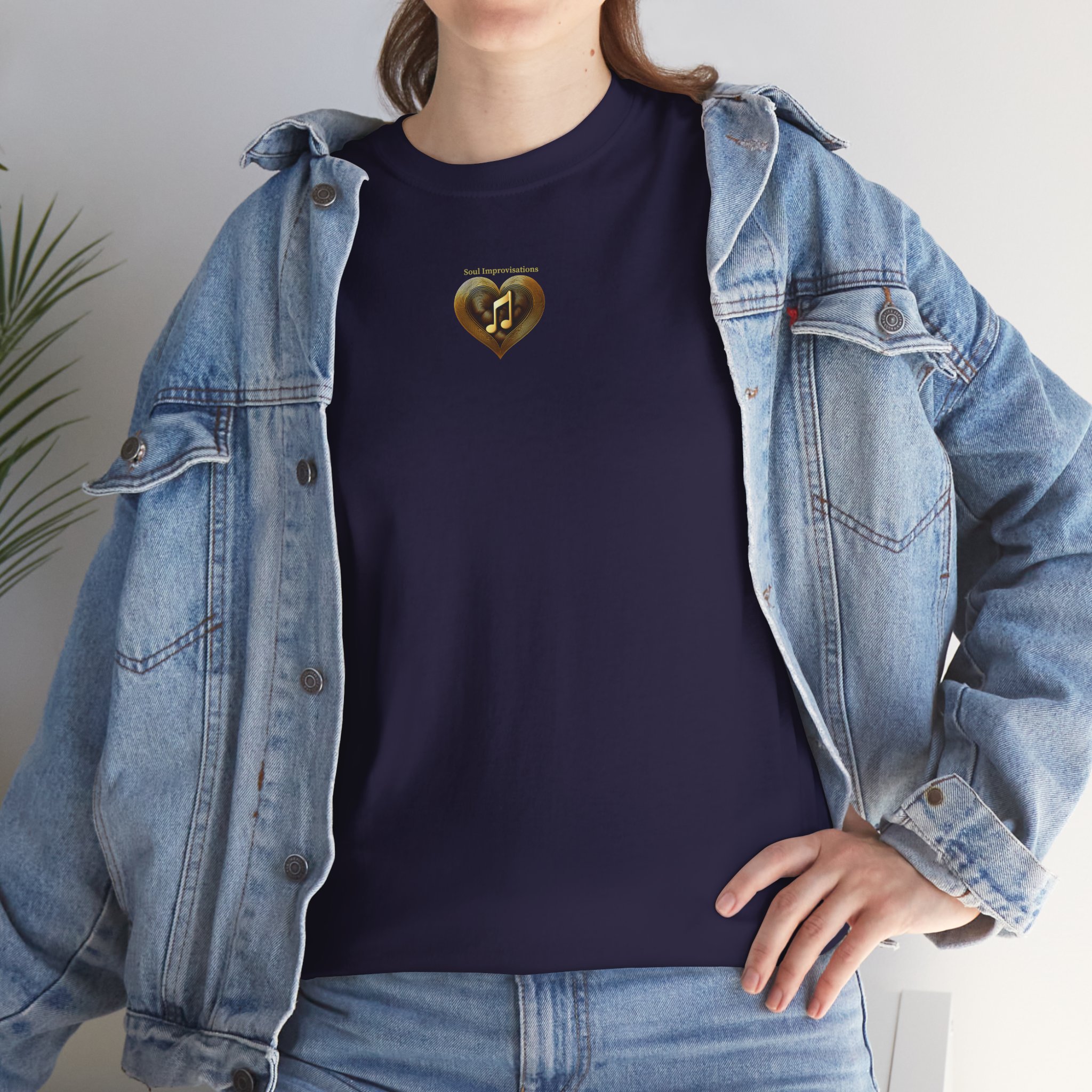 Gold Musical Heart Unisex Heavy Cotton Short Sleeve T-Shirt - Image 31