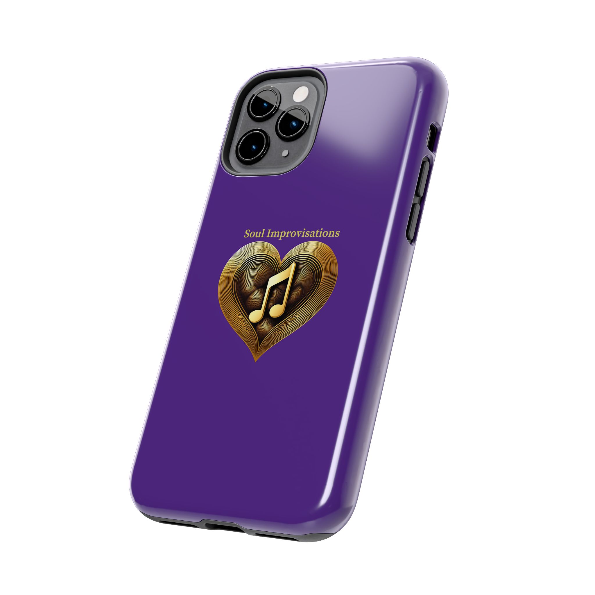 Gold Musical Heart Tough Phone Case - Purple - Image 22